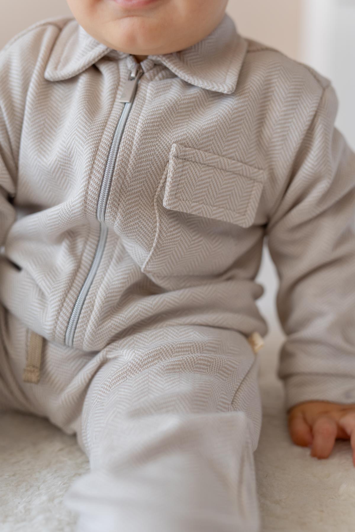 Genel Markalar Erkek Bebek Fermuarlı Örme Ceket - Bej fotoğrafı 2 (önizleme)