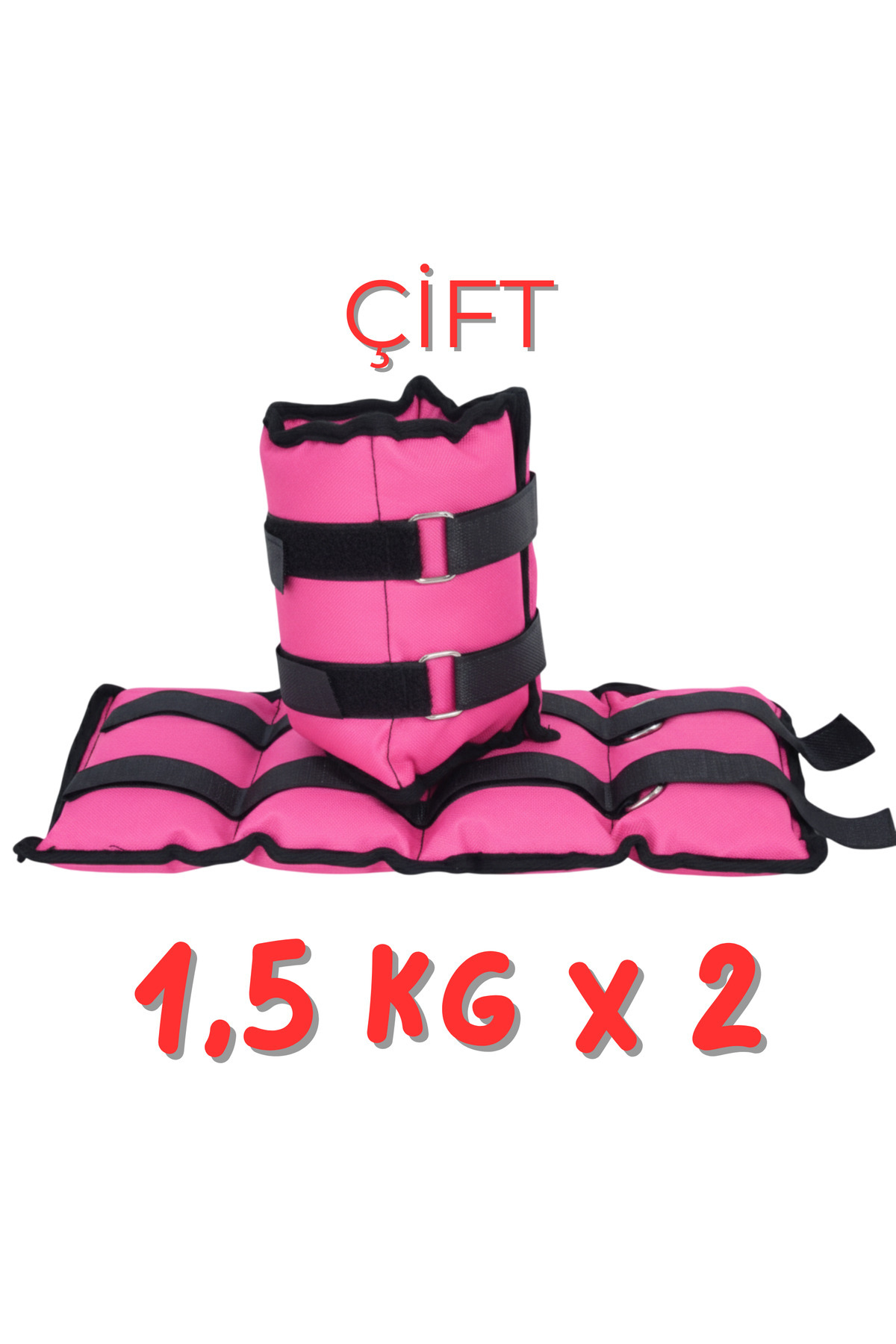 Om 1,5Kg 2Adet Pembe El ve Ayak Bilek Ağırlığı Fizik Tedavi Rehabilitasyon Egzersiz Kum Ağırlık