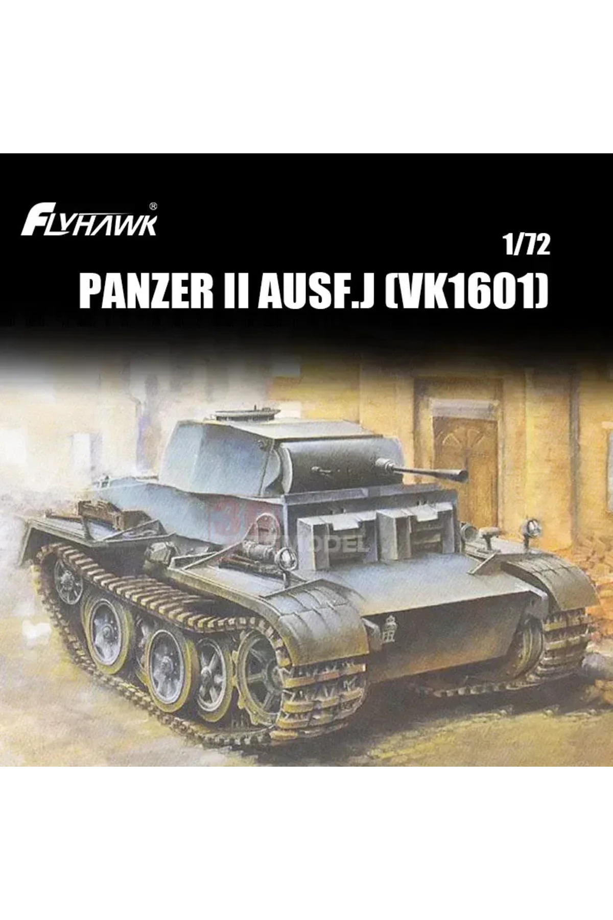 مدل تانک فلایهوک FH3005 Pz Kpfw II Ausf J (VK16.01) مقیاس ۱/۷۲، کیت مونتاژ مدل پلاستیکی