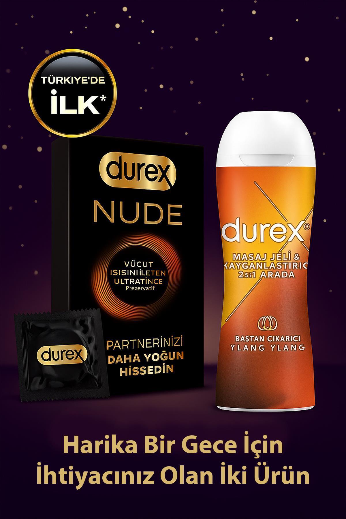 Durex Nude 8'li + Play Masaj 2 in 1 Sensual Jel 200 ml