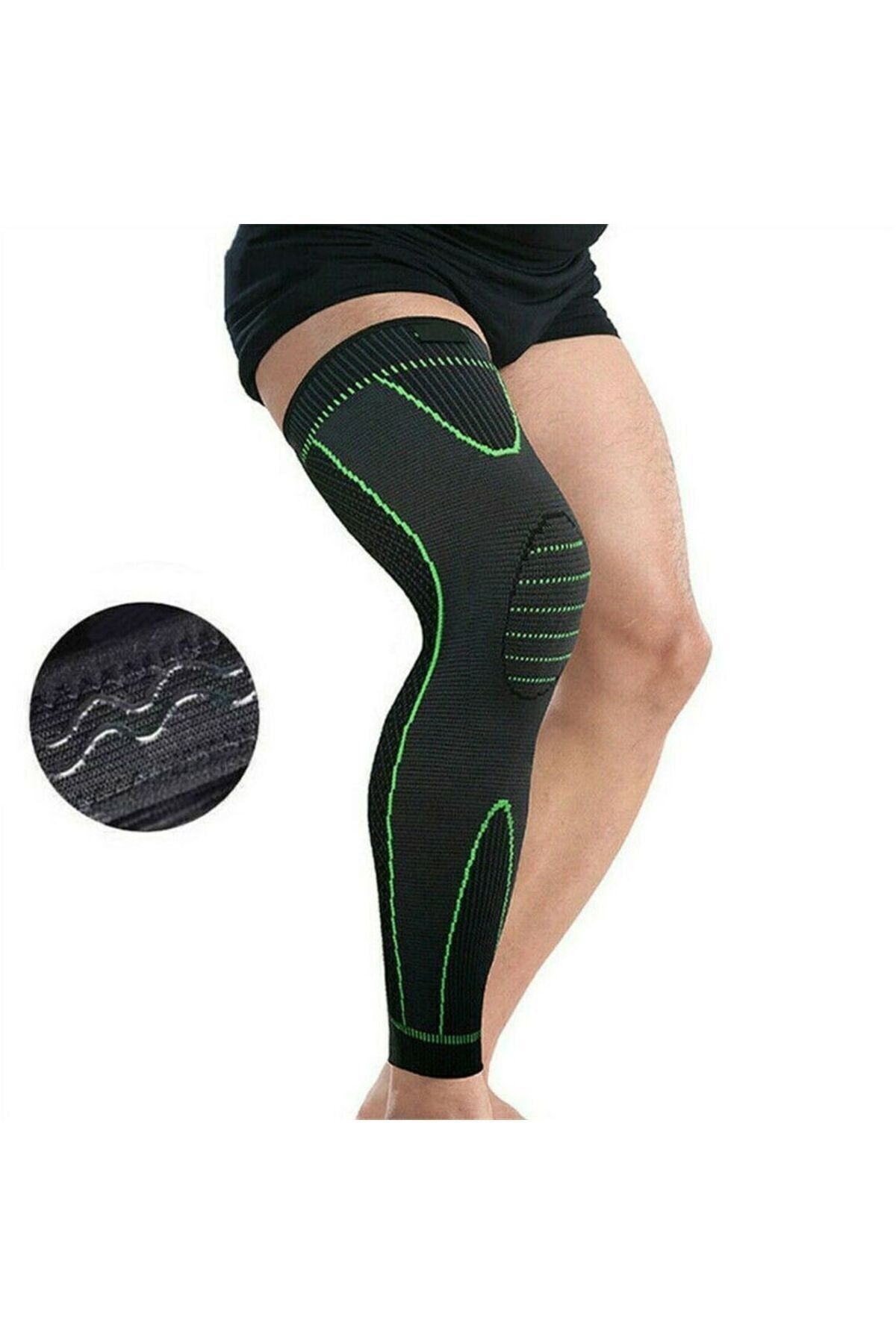 Genel Markalar Yeşil Ortopedik Fitness Tenis Voleybol Basketbol Kaymaz Silikon Spor Antreman Uzun Dizlik (1 Adet)