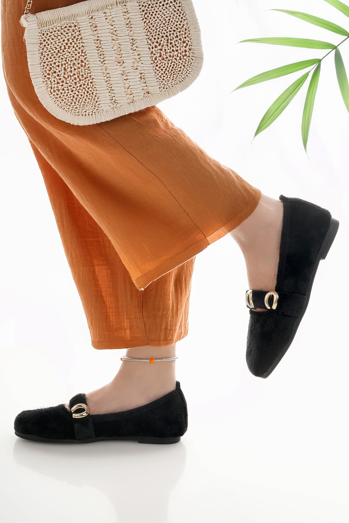 Modafırsat  Kadın Babet Siyah Hafif Rahat Şık İş Ofis Günlük Ayakkabı - Görsel 4