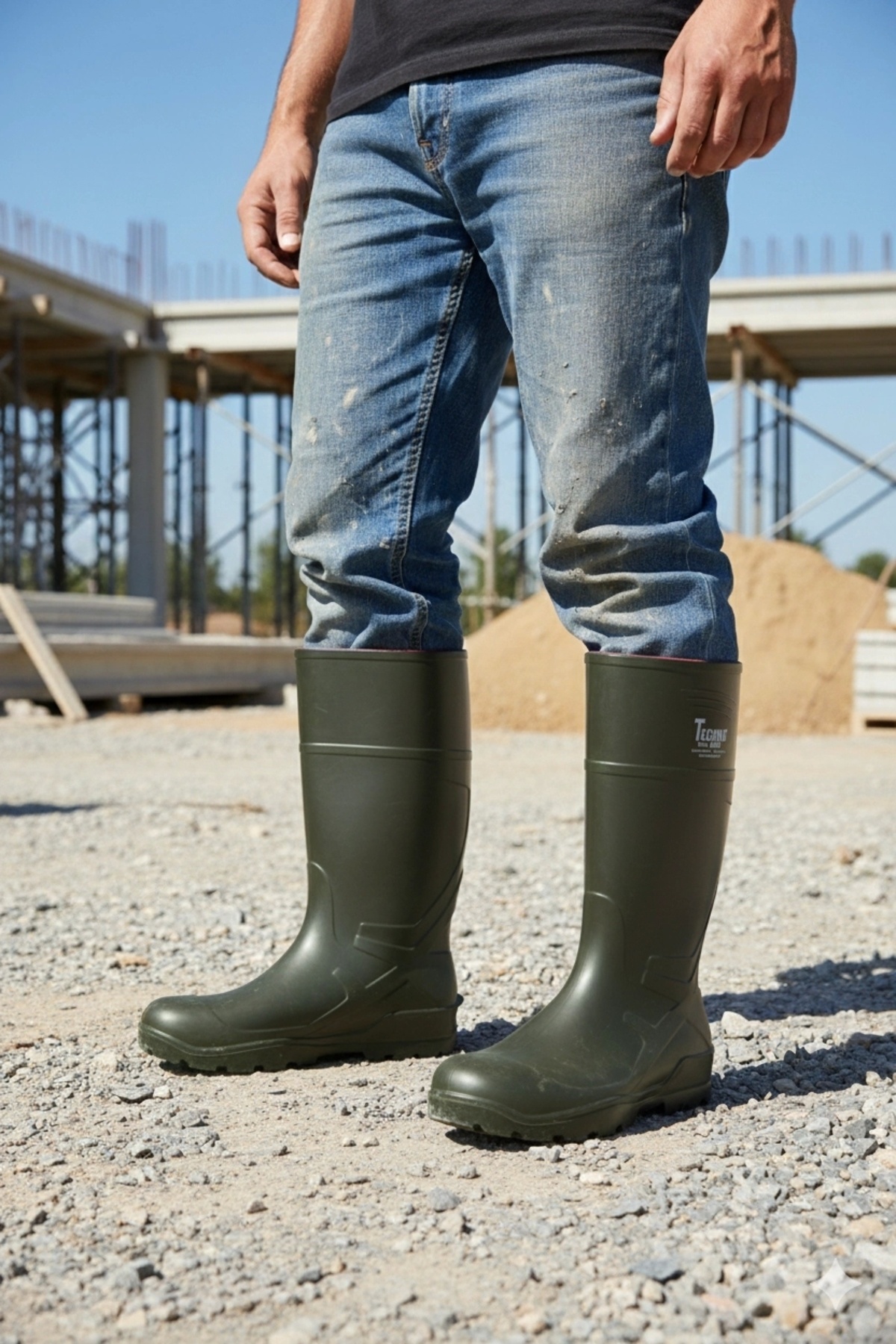 تکنو چکمه‌های کوتاه سبز رنگ مقاوم در برابر سرما از جنس پلی اورتان