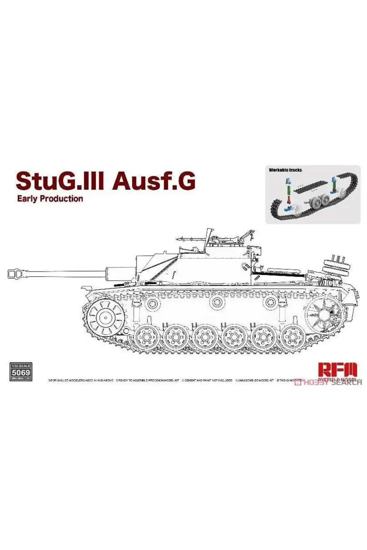 رایفیلد RM5069 مدل پلاستیکی مونتاژی در مقیاس ۱/۳۵ از StuG. III Ausf. G تولید اولیه با ور…