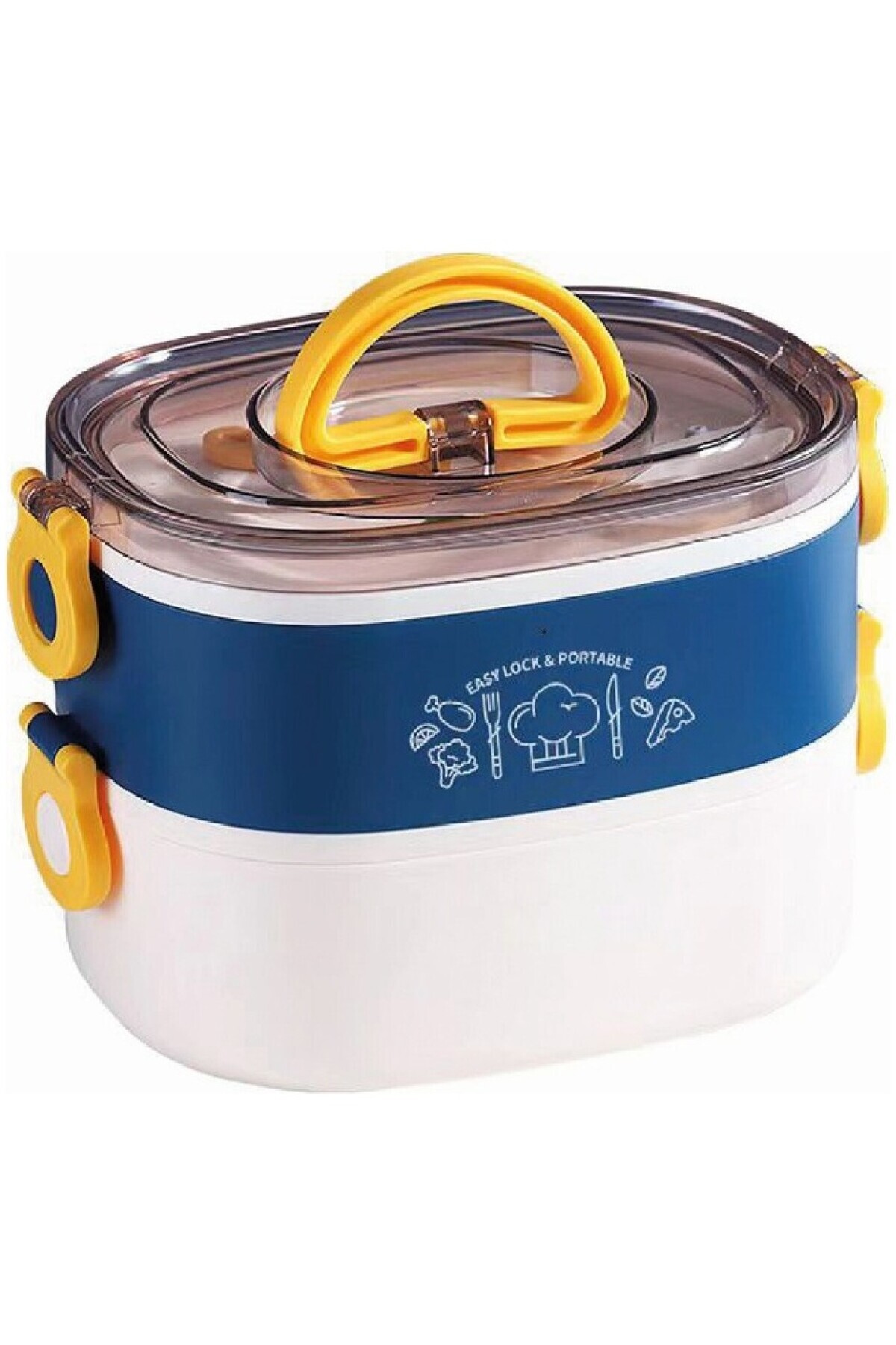 FixPoint Çelik Beslenme Kabı Iki Katlı 1900ML Lacivert