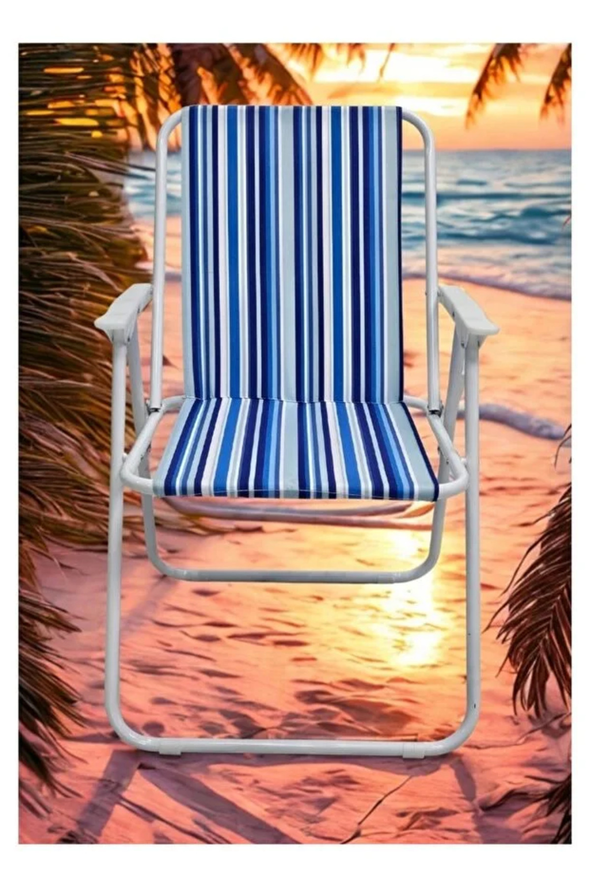 كرسي تخييم قابل للطي من قماش أكسفورد وبقوائم معدنية – 45×45×80 سم