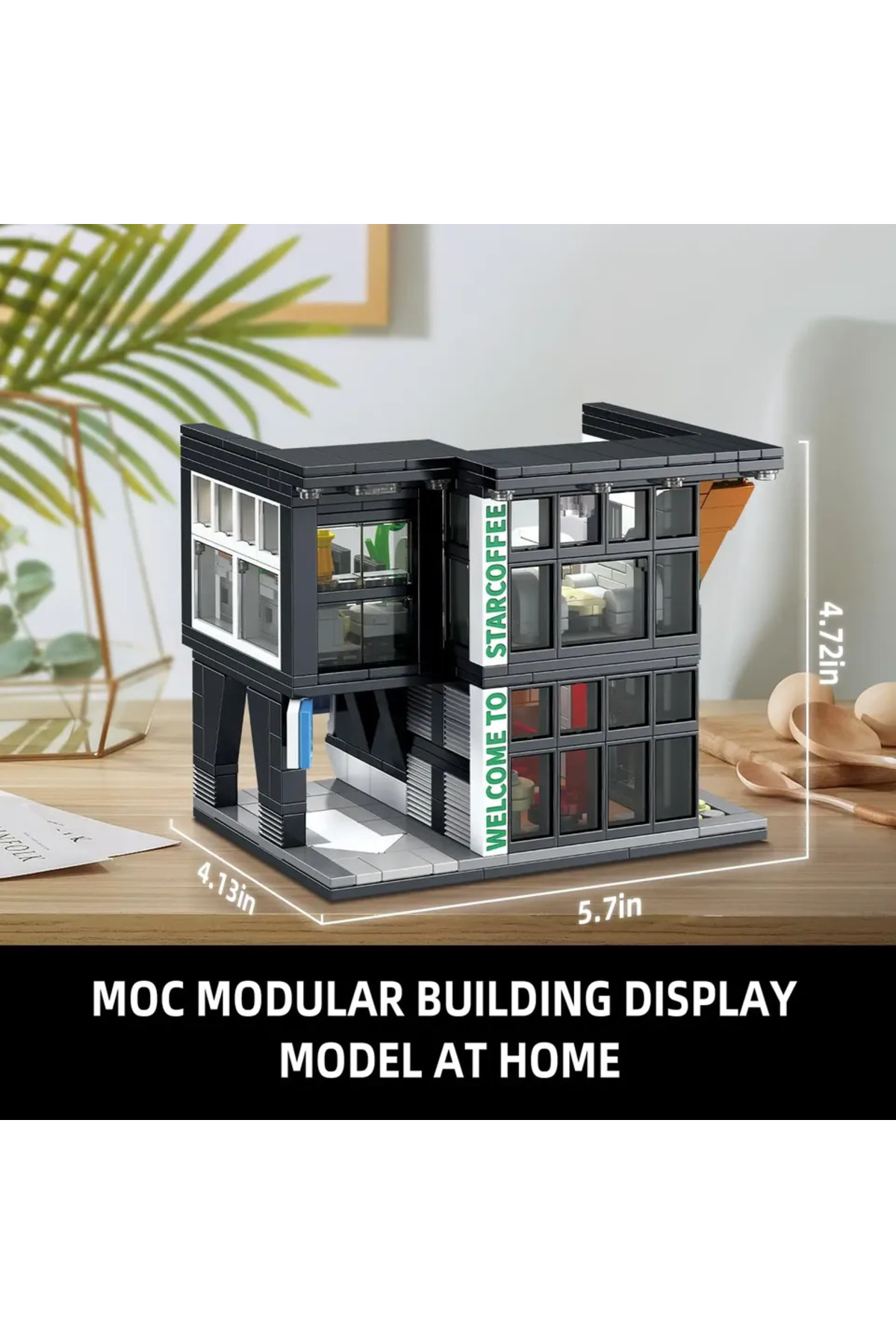 بسته‌بندی Mesiondy 581 تکه مجموعه ساختمان کافی‌شاپ، بلوک‌های ساختمانی اسباب‌بازی نمای خیابان شهری، ورم و بئا