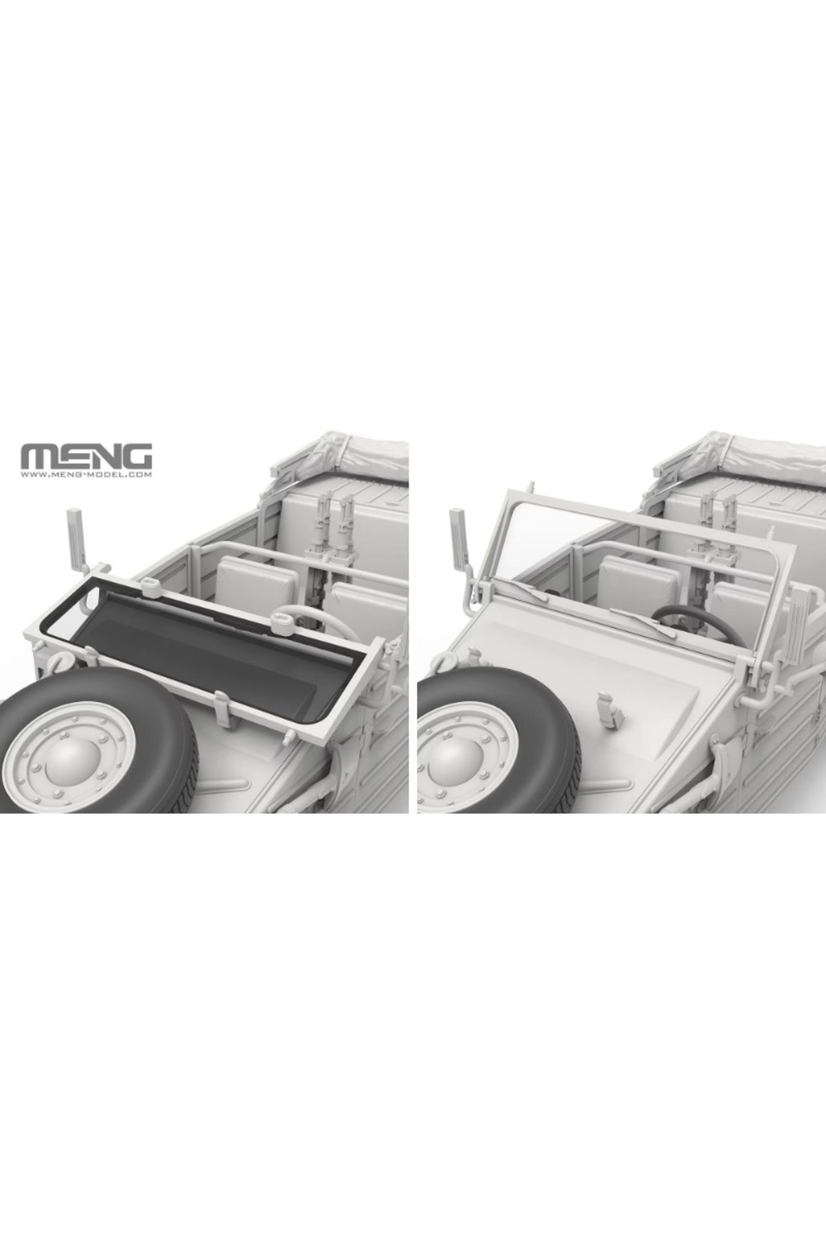 MENG VS-015 ماکت پلاستیکی در مقیاس ۱/۳۵ خودروی آلمانی Pkw.K1 کوبل‌واگن نوع ۸۲ شمال آفریقا