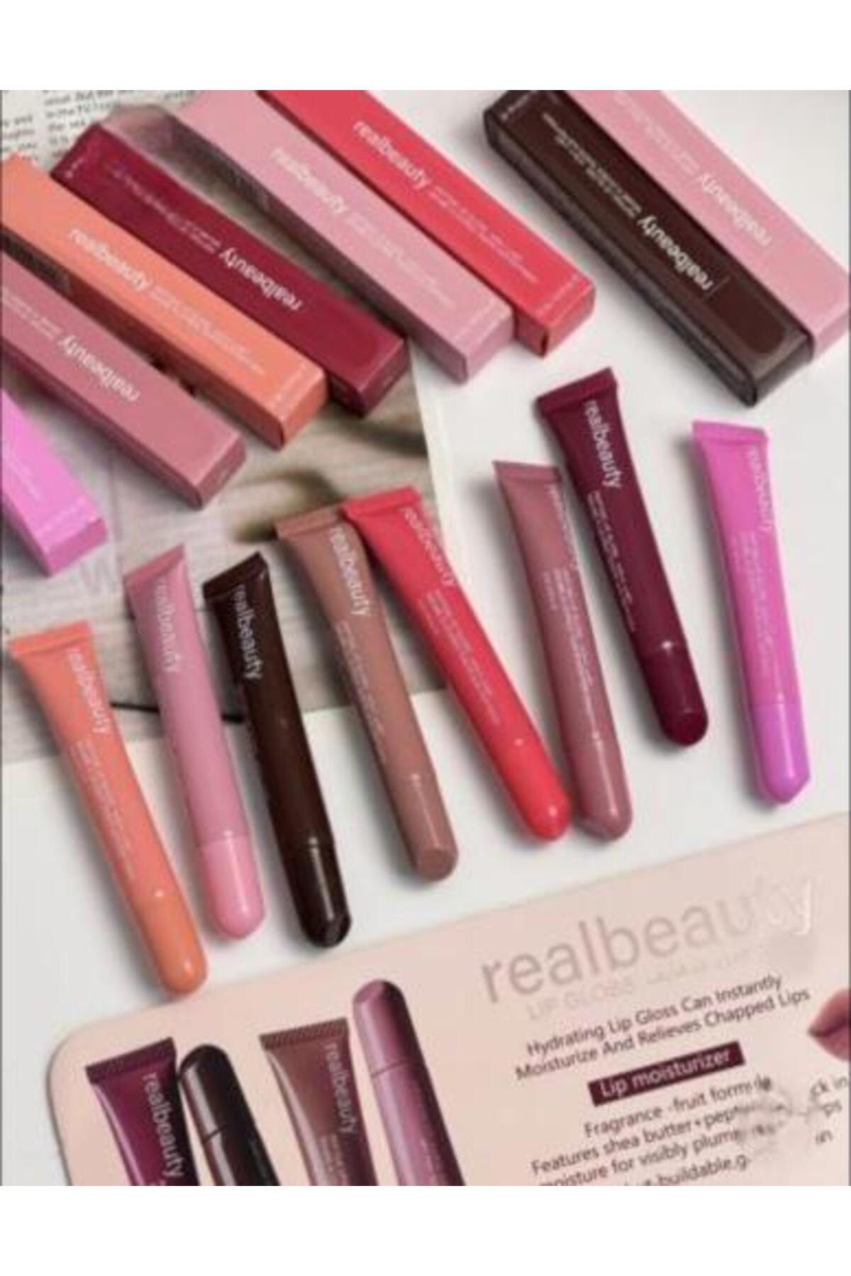 real beauty مجموعة تجميل الشفاه المكونة من 8 قطع من ريل بيوتي