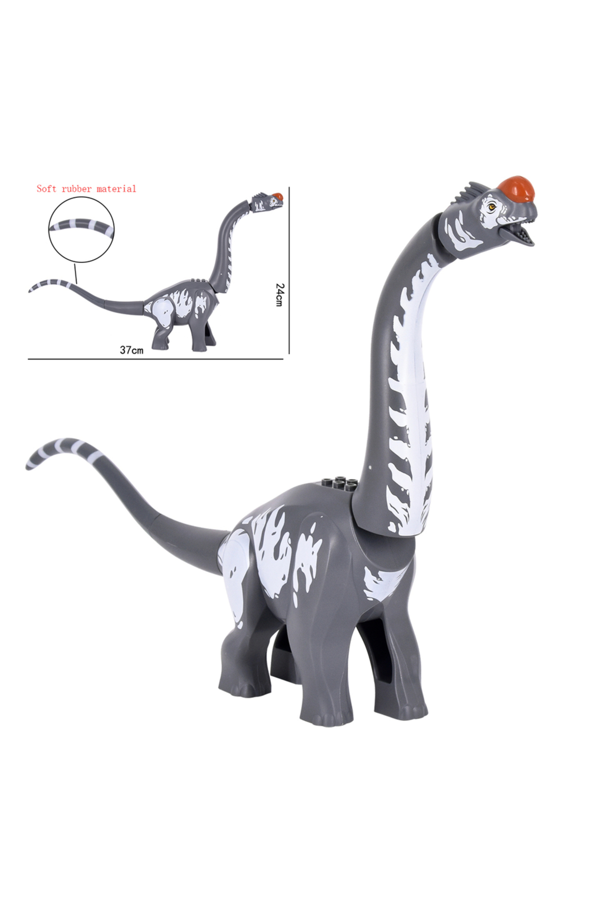 KL3318 دنیای دایناسورهای ژوراسیک تایتانوسور طرح واقع‌گرایانه بلوک‌های ساختمانی از جنس لاستیک نرم