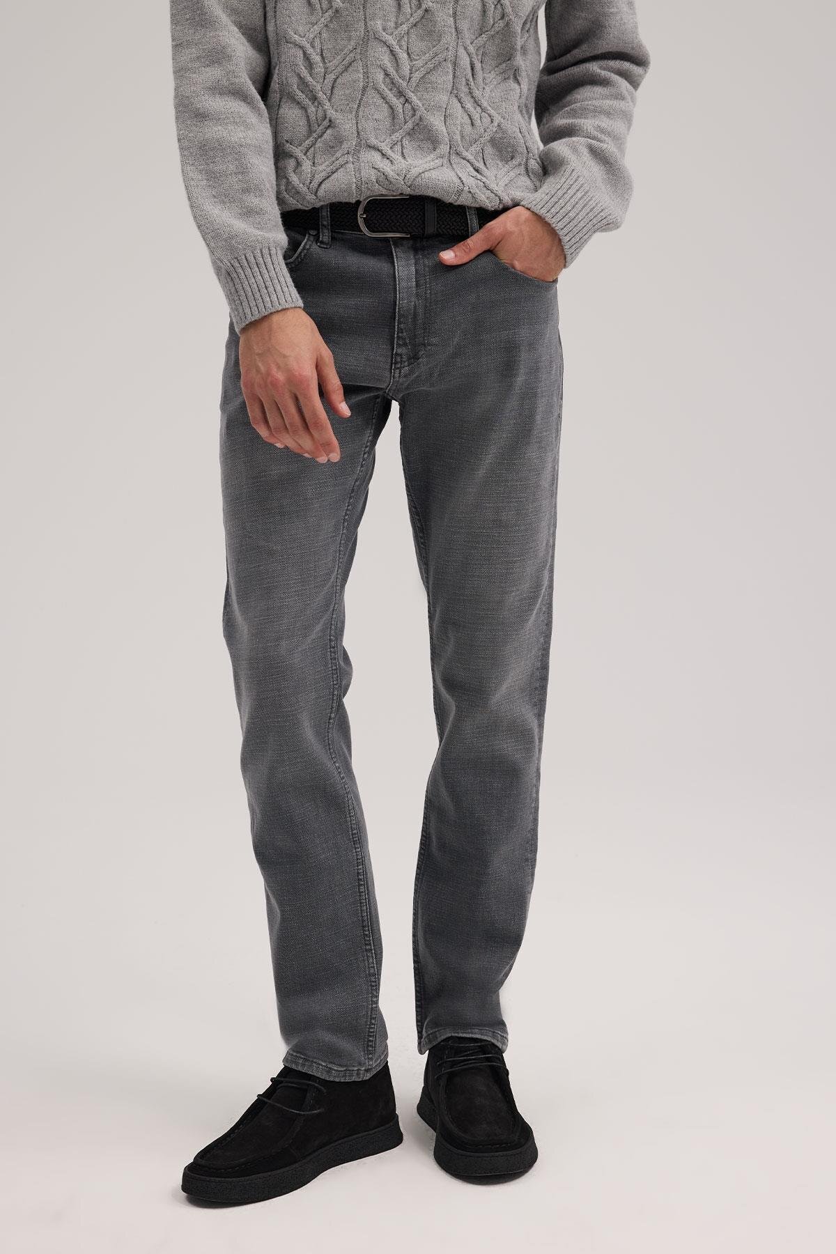 جاکامن شلوار جین منعطف نخی به رنگ خاکستری Comfort Fit