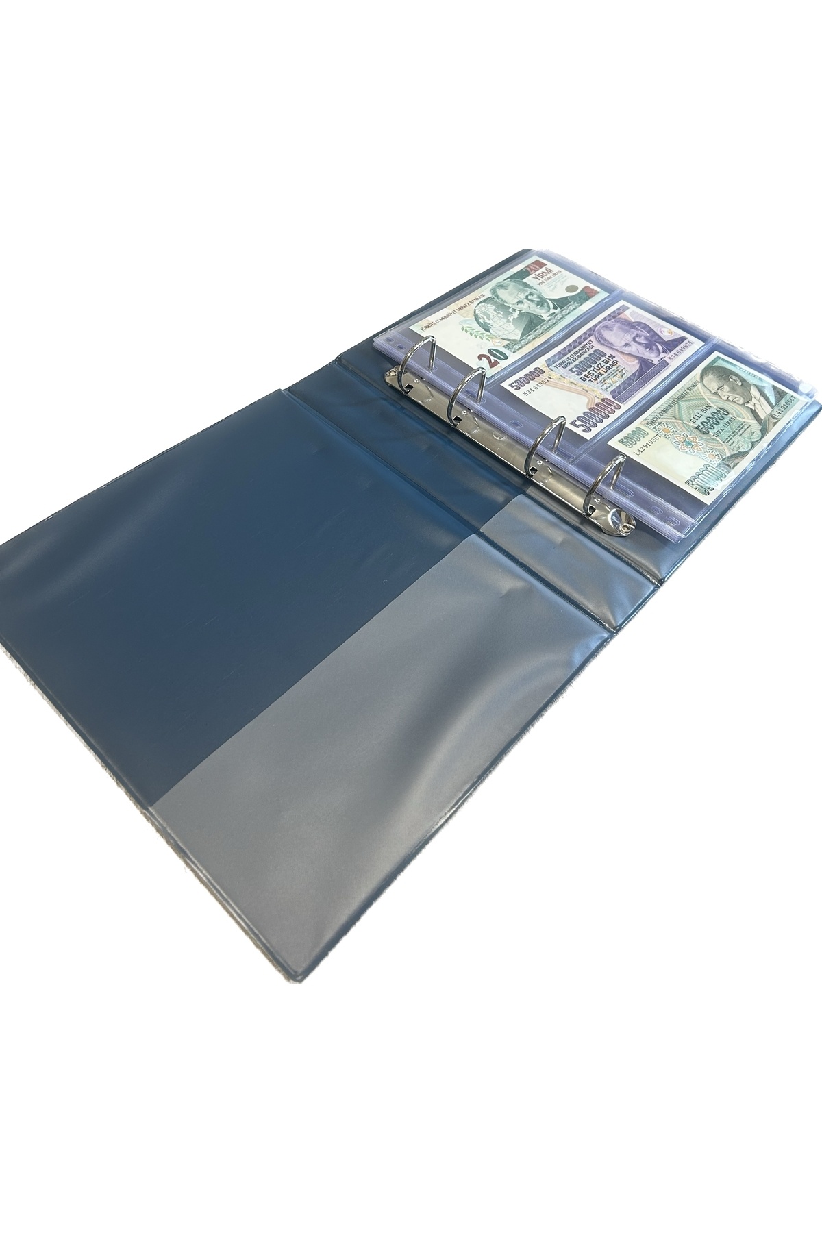 TEKSÖZ Teksöz-1200-Y-Standart Albüm Para-10 Adet 3 Bölmeli Şeffaf Sayfasıyla- Sırt Kalınlığı 3cm Yeşil Renk