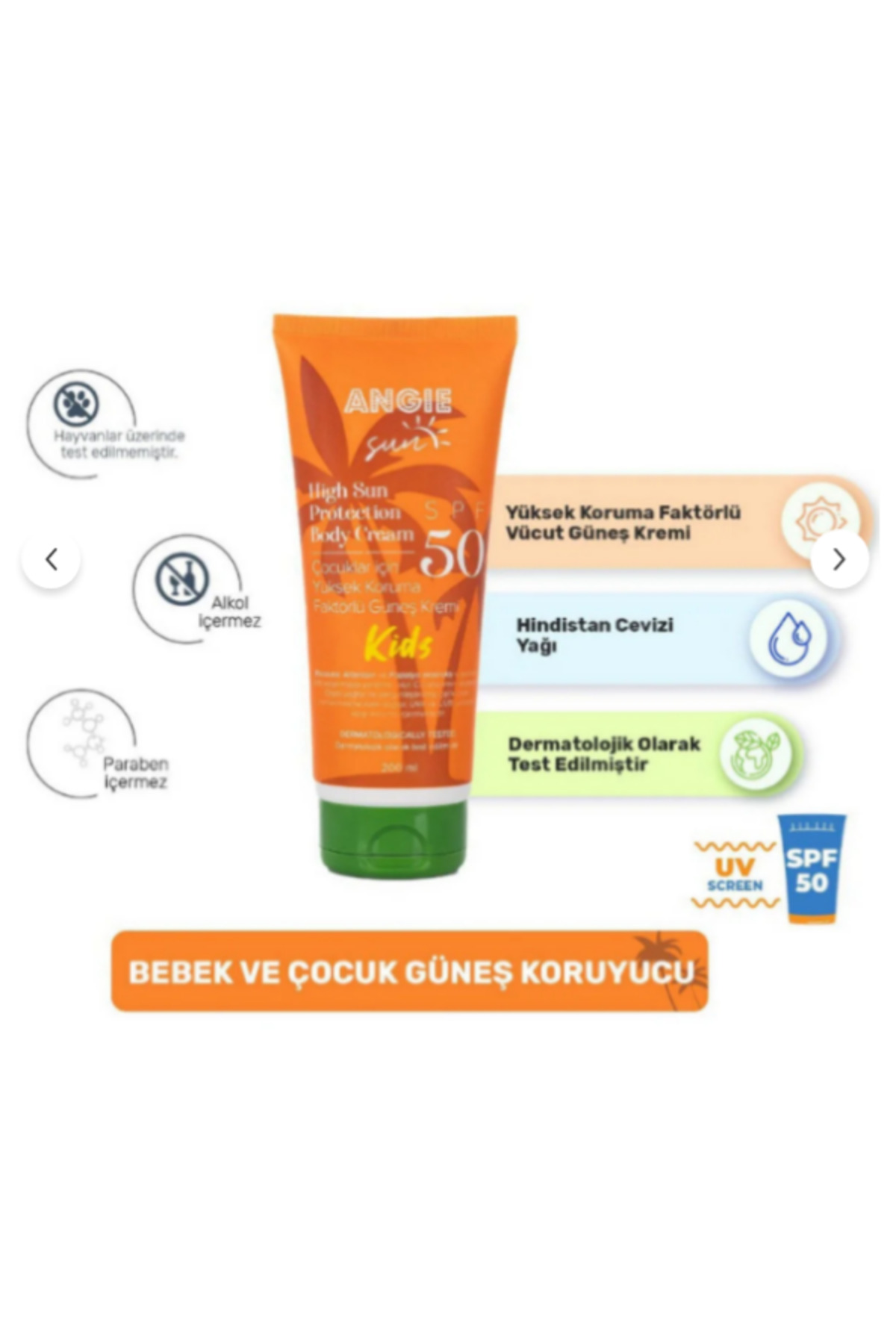 Sun Face 50 Spf Yüz Koruma Güneş Kremi 50 ml - Sun Kids Bebek ve Çocuk Güneş Kremi 200 ml 2'li Set — SUNFACE-KIDS2LISET — تصویر 3 از 4