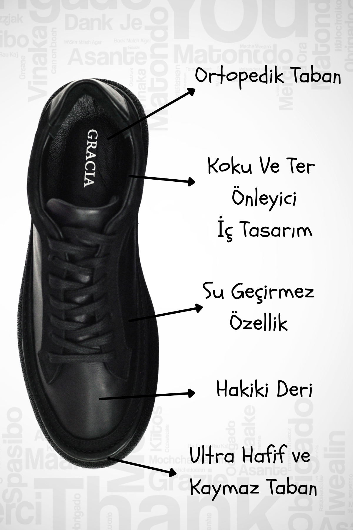 ALTA GRACIA Erkek Casual Hakiki Deri Ayakkabı Rahat Taban Günlük Ofis Ortopedik Kaymaz Okul Sneakers Şık Klasik görsel 3