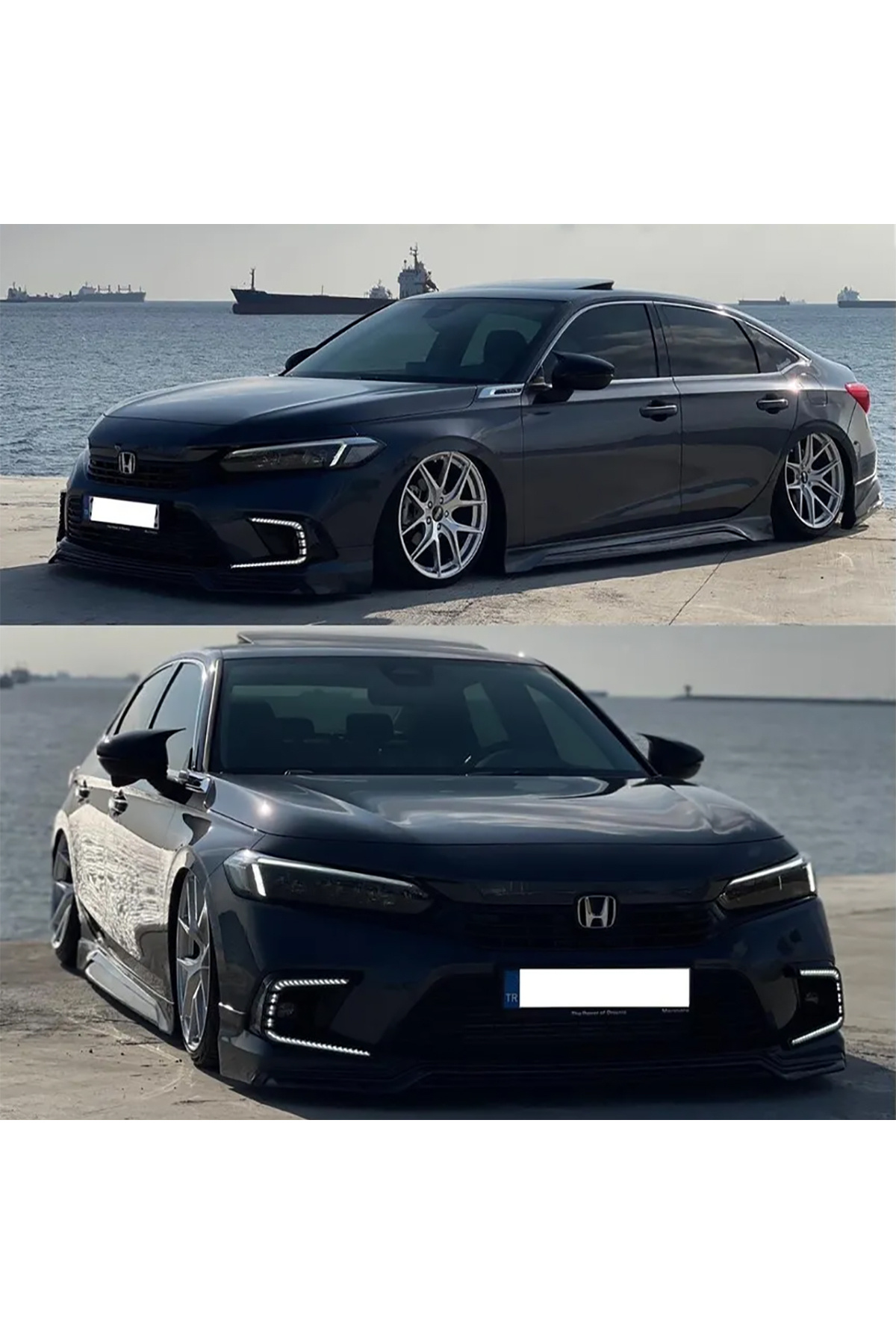 AkmTuning Honda Civic FE Batman Yarasa Ayna Kapağı Parlak Siyah ABS 2022 2023 2024 2025