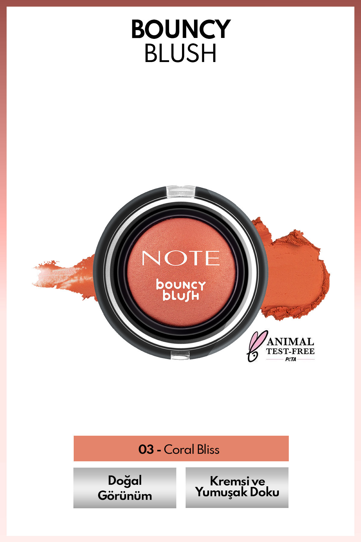 Note Cosmetics Bouncy Blush Yumuşak Kremsi Allık - 03 Coral Bliss - Fiyatı, Yorumları