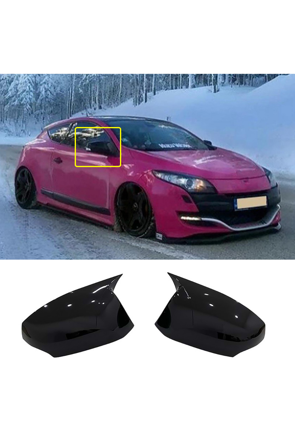 AkmTuning Renault Megane 3 Batman Yarasa Ayna Kapağı Piona Black ABS 2008-2016