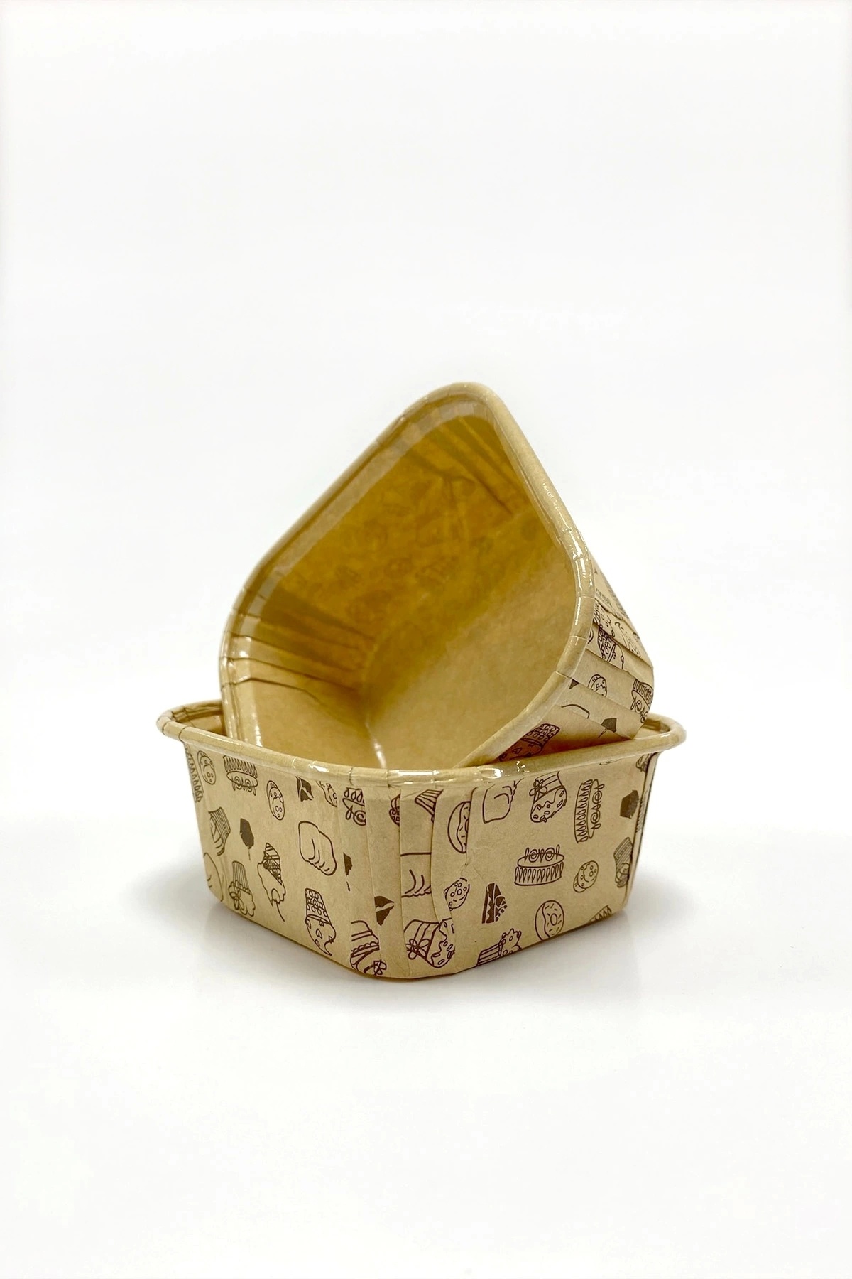 Genel Markalar Supertrend Muffin Kek Kapsülü Kare Kraft Desenli 50li