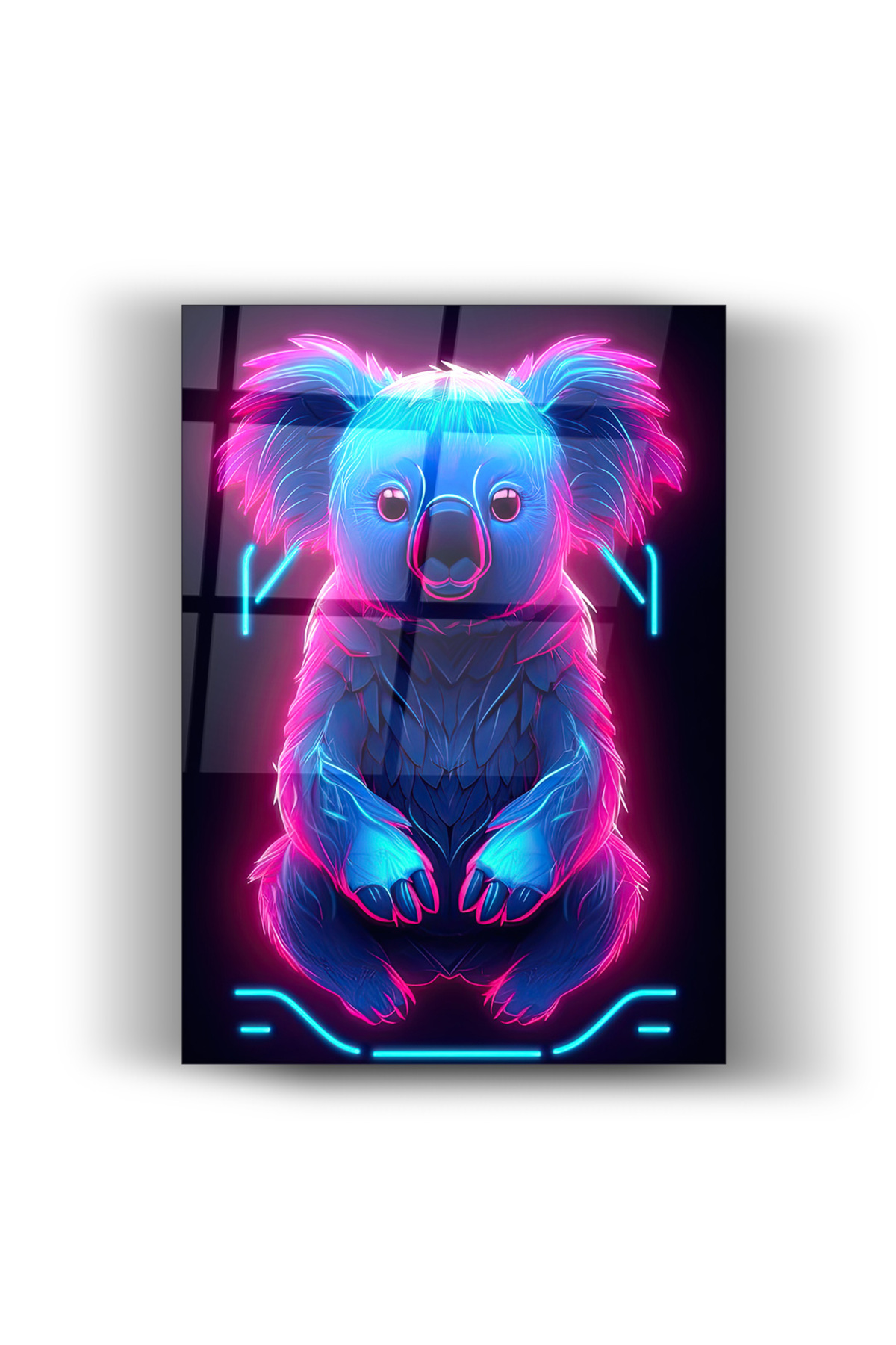 Neon Renkli Kuala-Cam Tablo- Ev ve Çocuk Odası Dekorasyonu