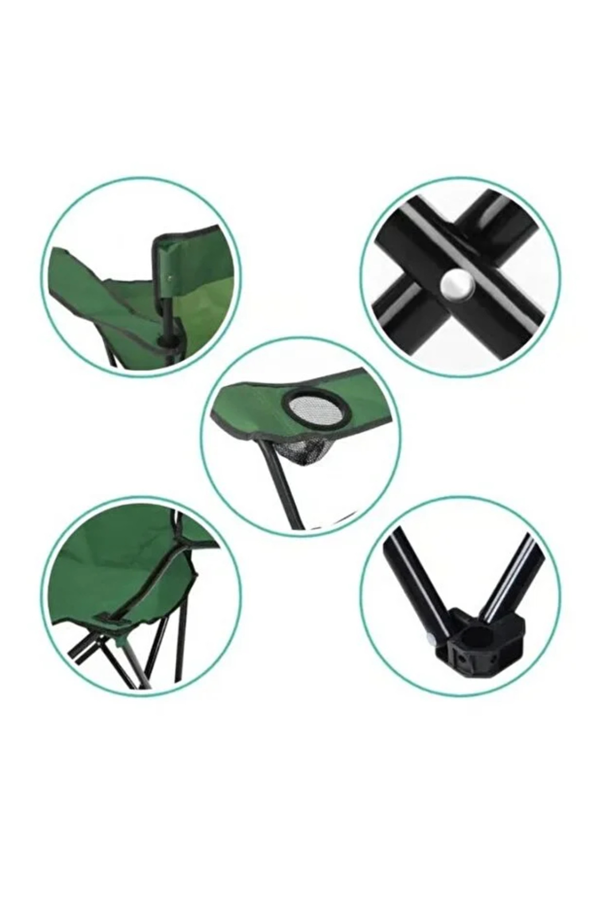 طقم كراسي تخييم يتكون من 3 كراسي قابلة للطي من قماش أكسفورد وقوائم معدنية – مريح وخفيف,