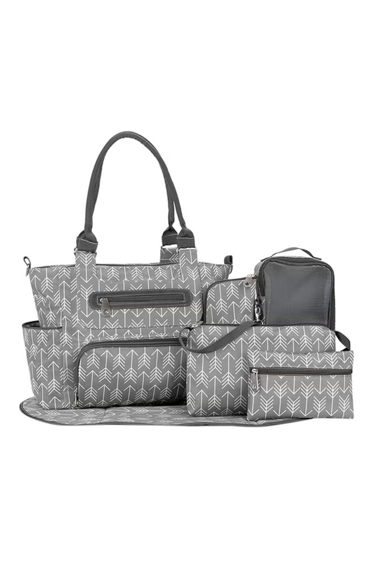 مجموعة من 6 حقائب حفاضات مع خطافات لعربة الأطفال و...