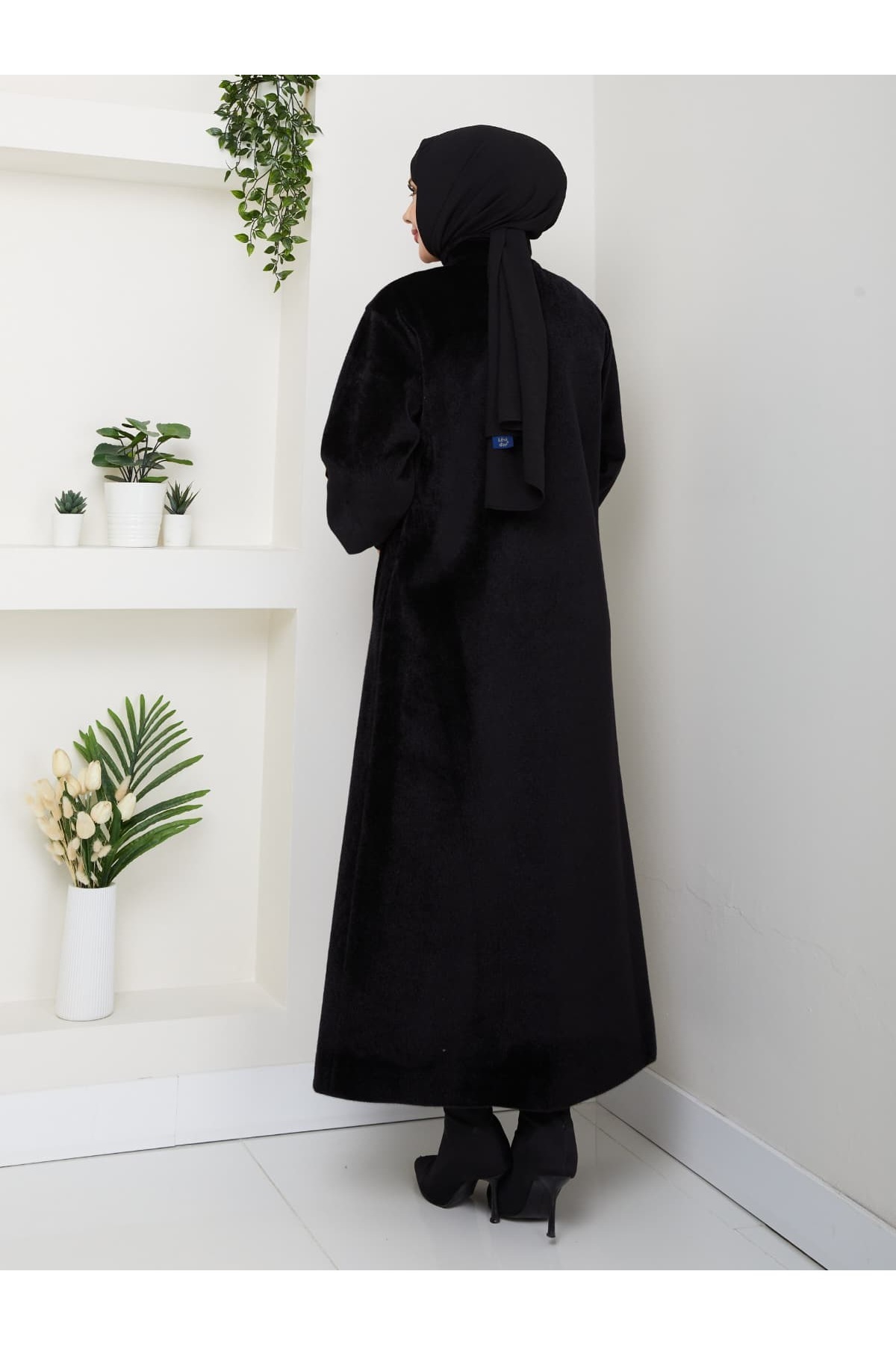 KMKkombin  HAKİM YAKA KOL RİBANALI GİZLİ DÜĞMELİ FOK KUMAŞ ŞIK KABAN - Görsel 6