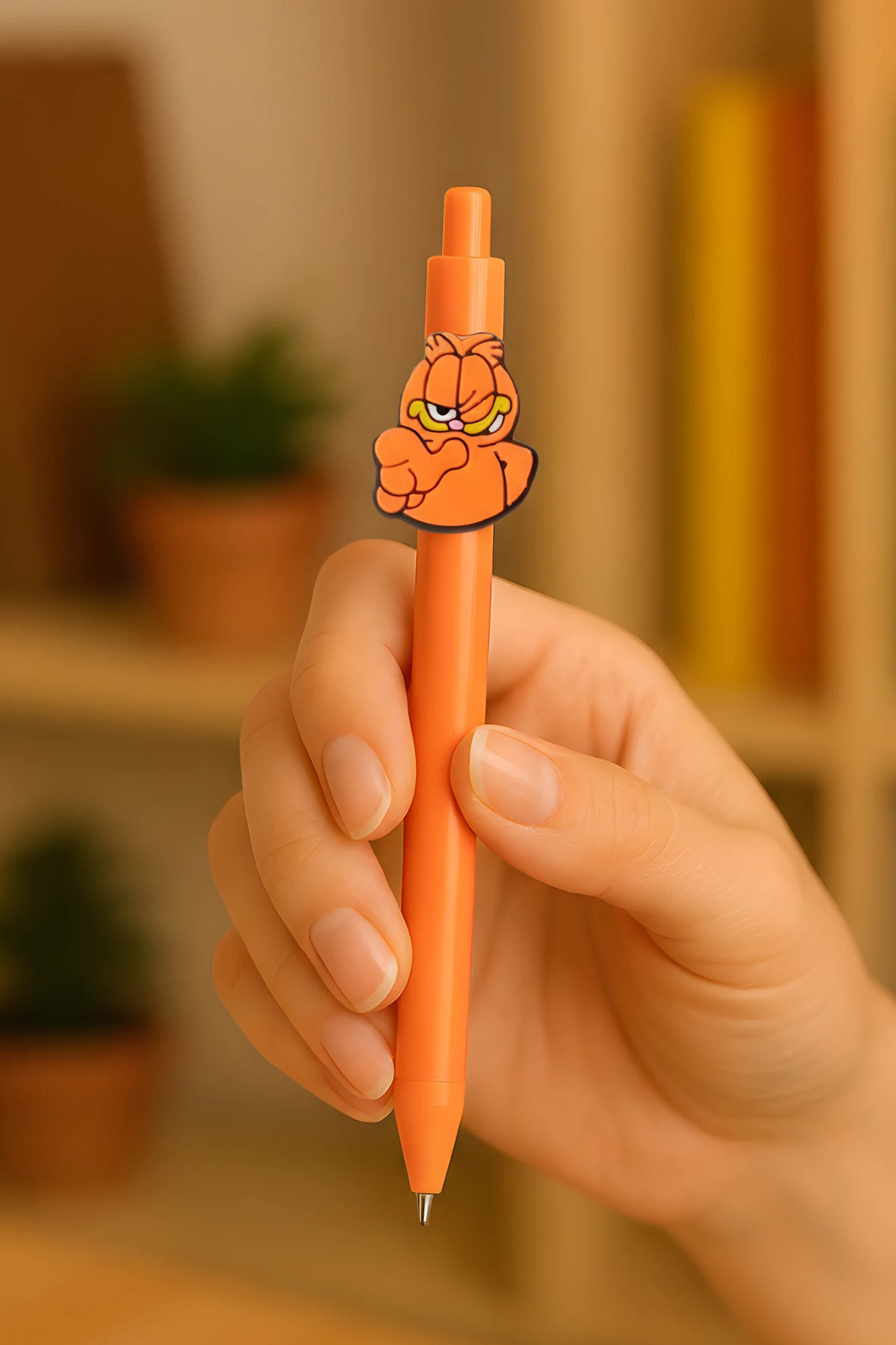 excarpin Çizgi Film Klasiği Garfield Temalı Sevimli Turuncu Kalem