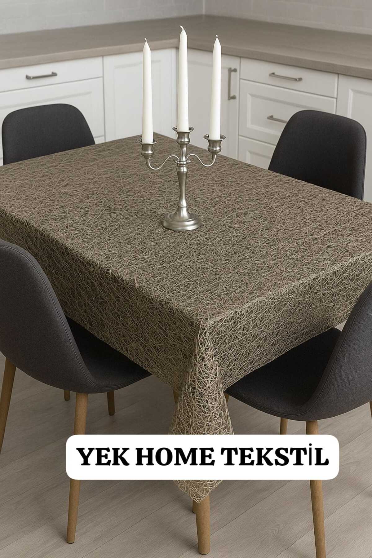 GREY Imported Pvc Tarp - Patterned Wipeable Tablecloth