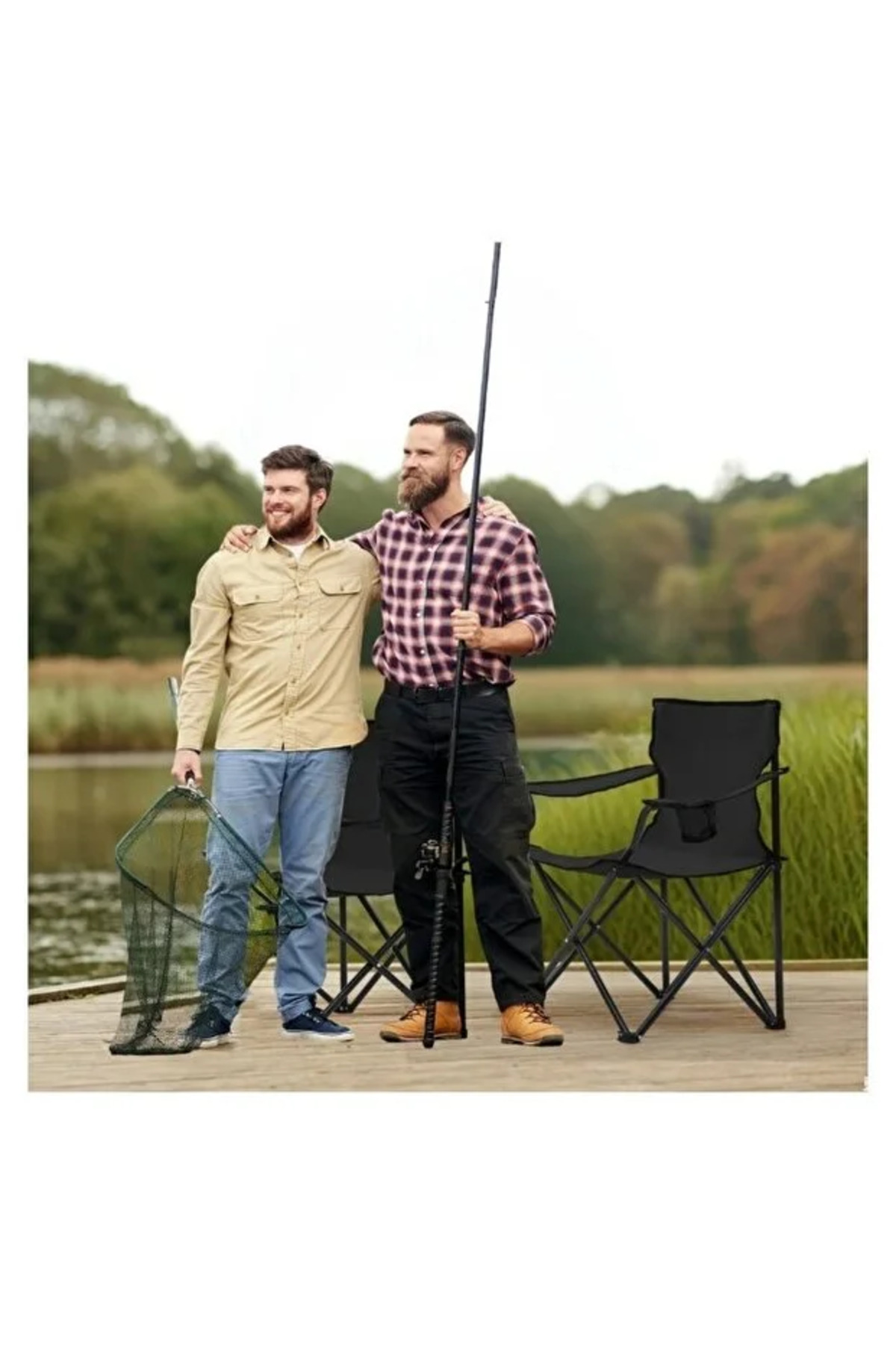 طقم كراسي تخييم يتكون من 3 كراسي قابلة للطي من قماش أكسفورد وقوائم معدنية – مريح وخفيف