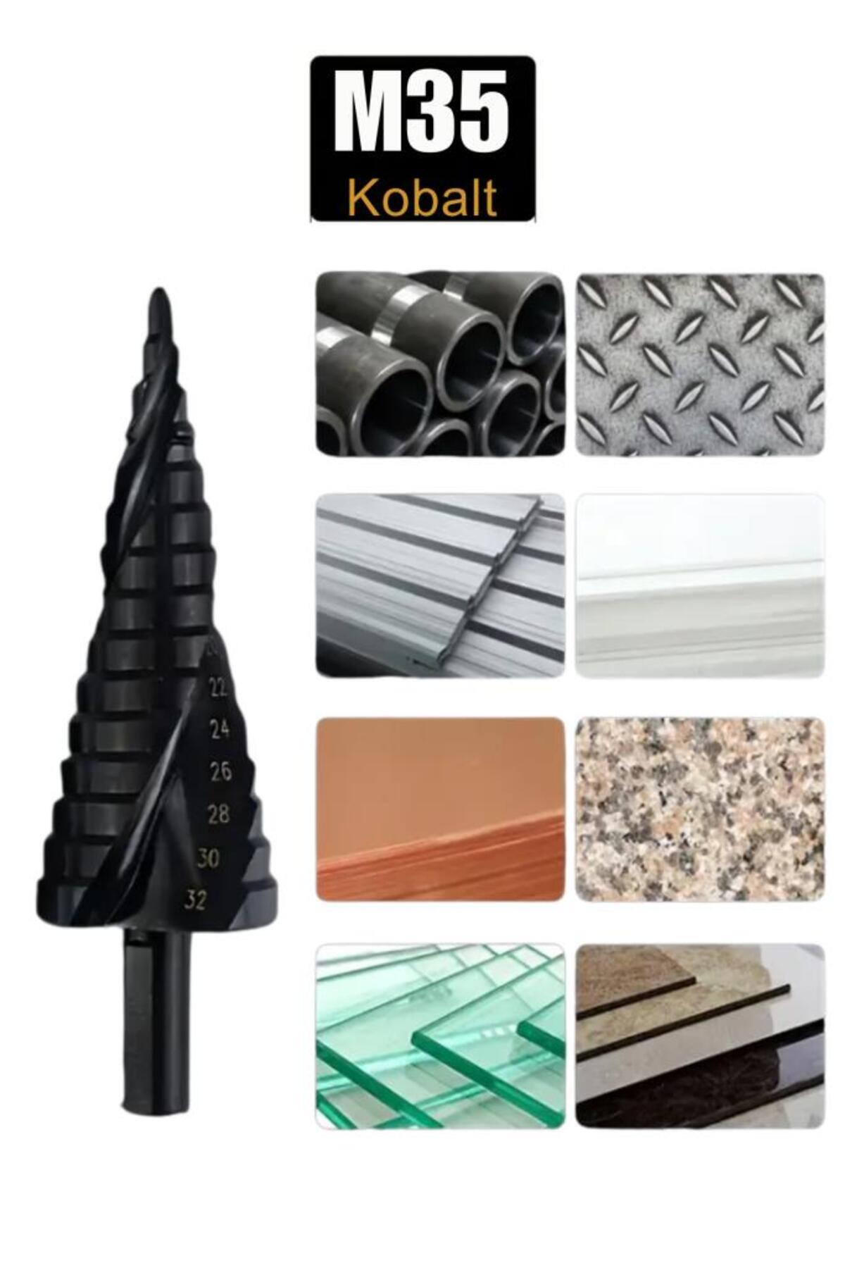 DepoMega 4-32 mm Krom Delici Kademeli Matkap Ucu %5 Kobalt M35 Özel Üretim