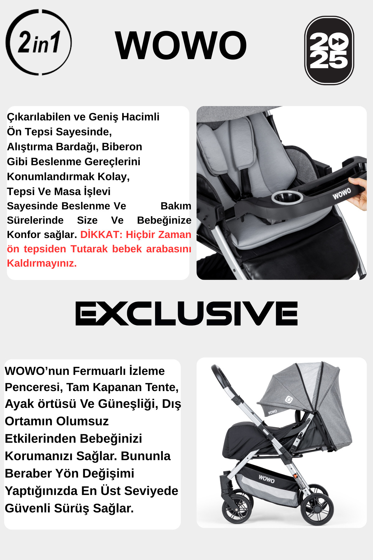 QUARD WOWO Yeni Nesil Çift Yönlü Bebek Arabası fotoğrafı 5 (önizleme)