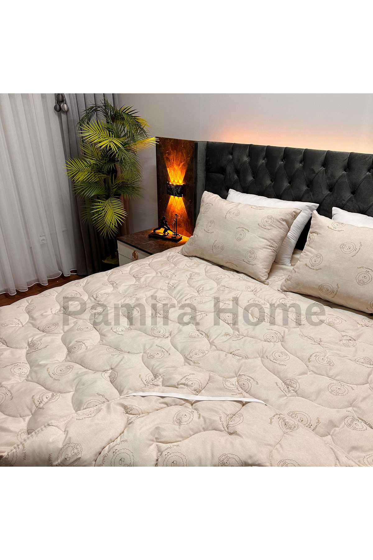 Pamira Home Merinos Kuzu Yünü Yatak Pedi, Yatak Koruyucu (%100 MERİNOS KUZU YÜNÜ)
