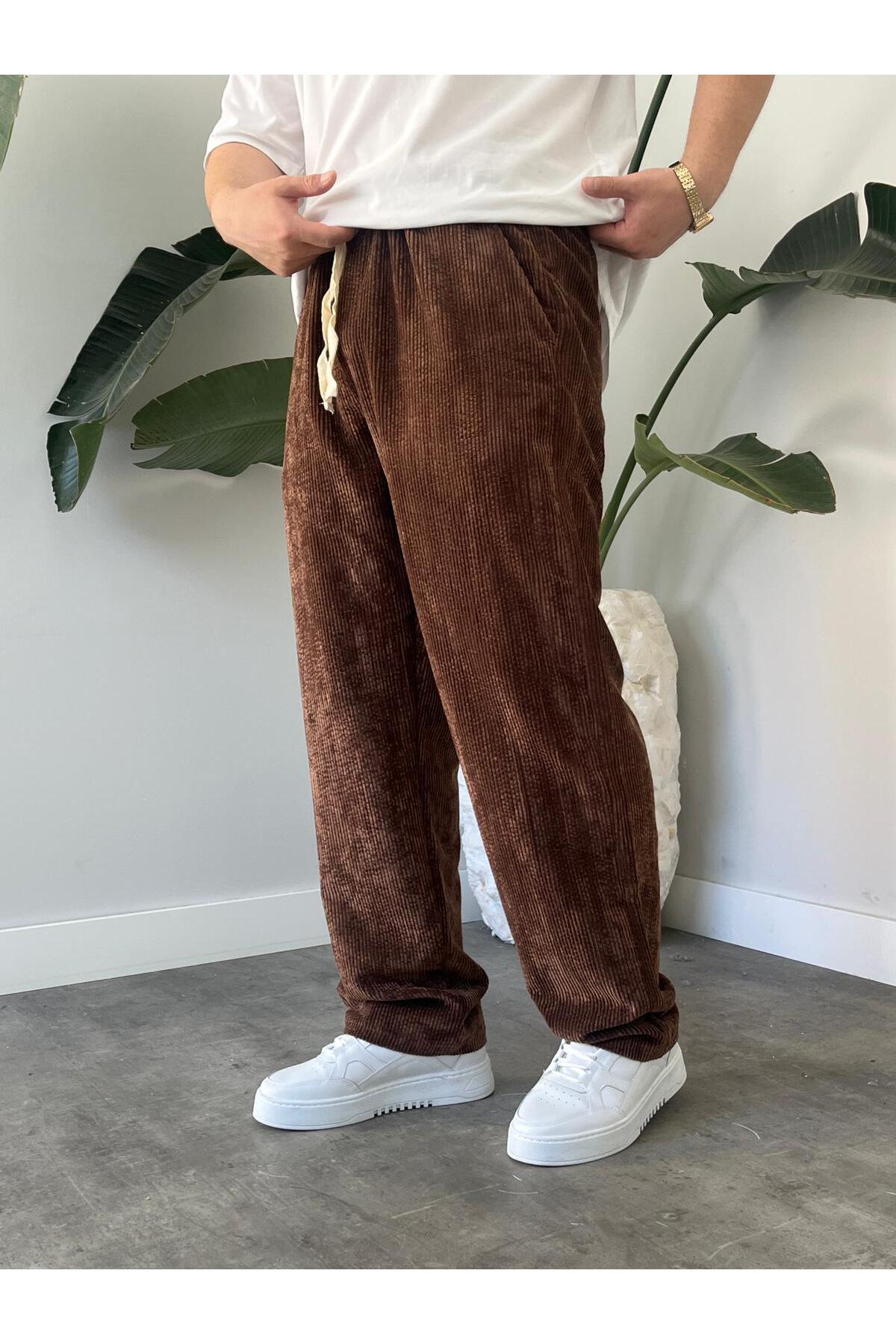 Kadife Baggy Pantolon — قهوه‌ای KADİFEPANTOLON13 — تصویر 4 از 6
