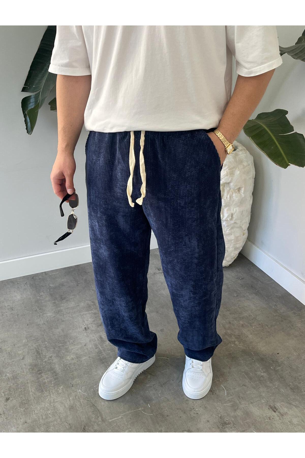 Kadife Baggy Pantolon — سرمه‌ای KADİFEPANTOLON13 — تصویر 3 از 6