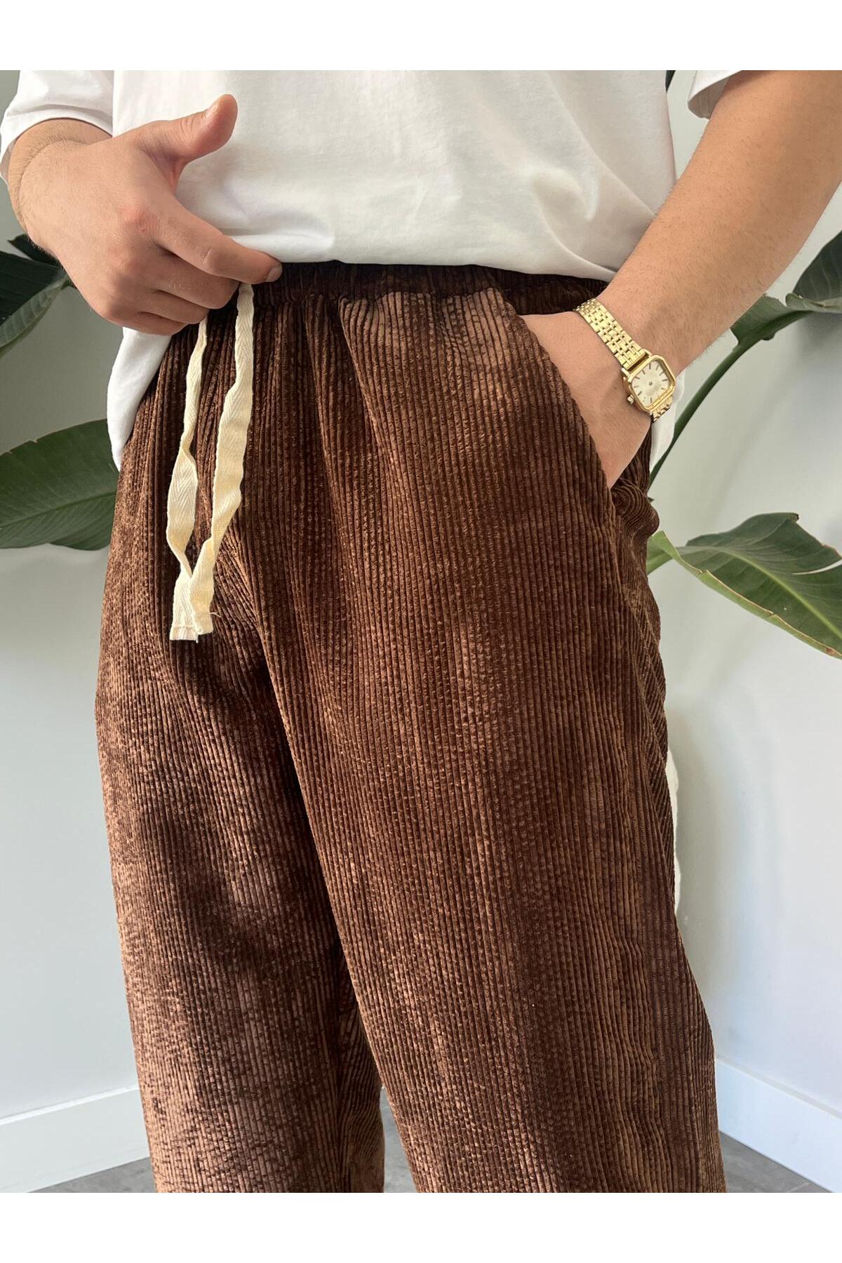 Kadife Baggy Pantolon — قهوه‌ای KADİFEPANTOLON13 — تصویر 3 از 6