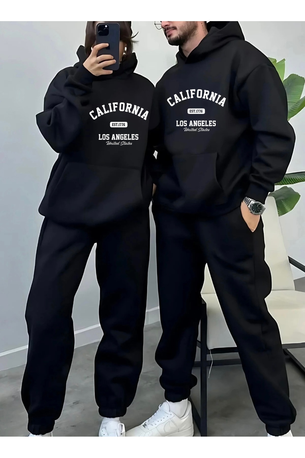 FUFLUNS ÇİFT KOMBİNİ CALİFORNİA BASKILI 2'Lİ UNISEX KADIN/ERKEK ...