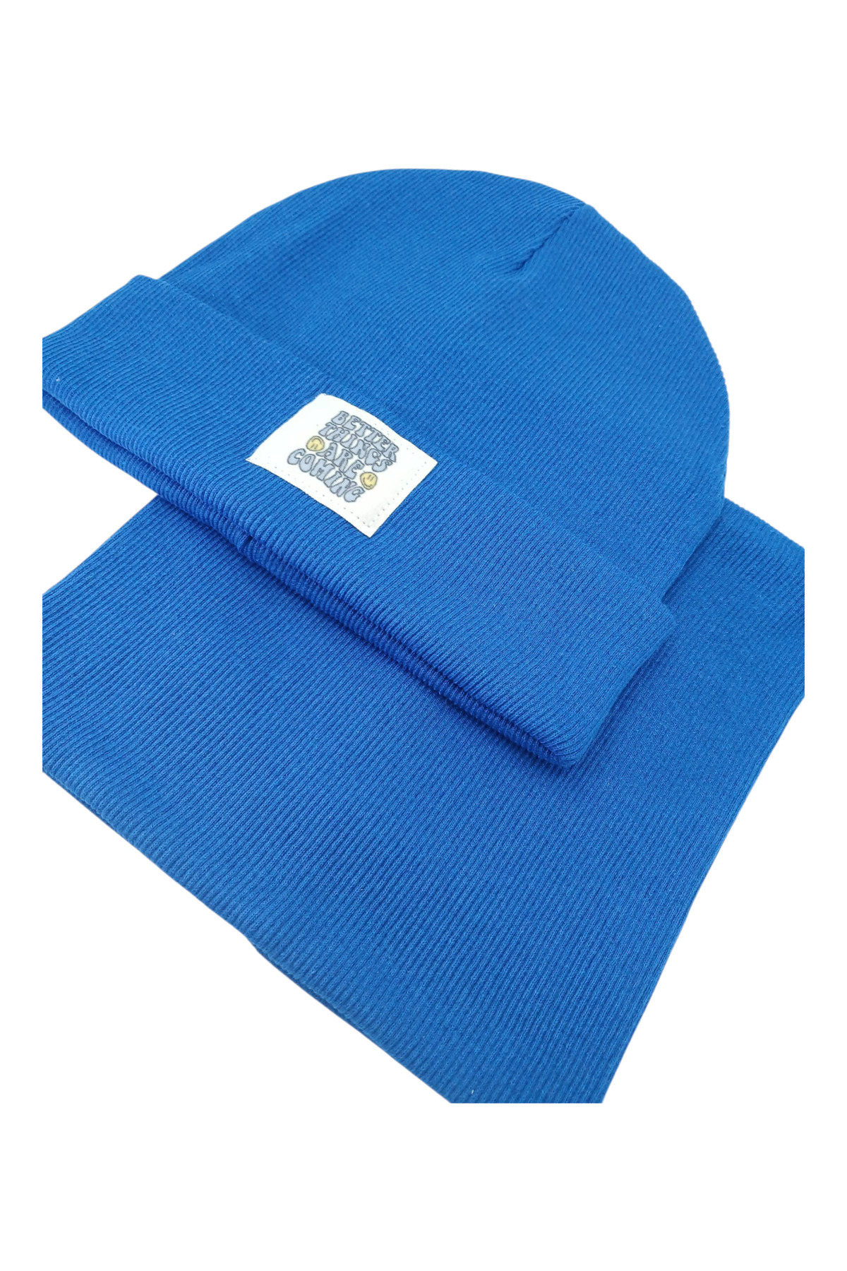 Mustran Ribana Pamuklu Bere ve Boyunluk-Unisex Yetişkin Çocuk