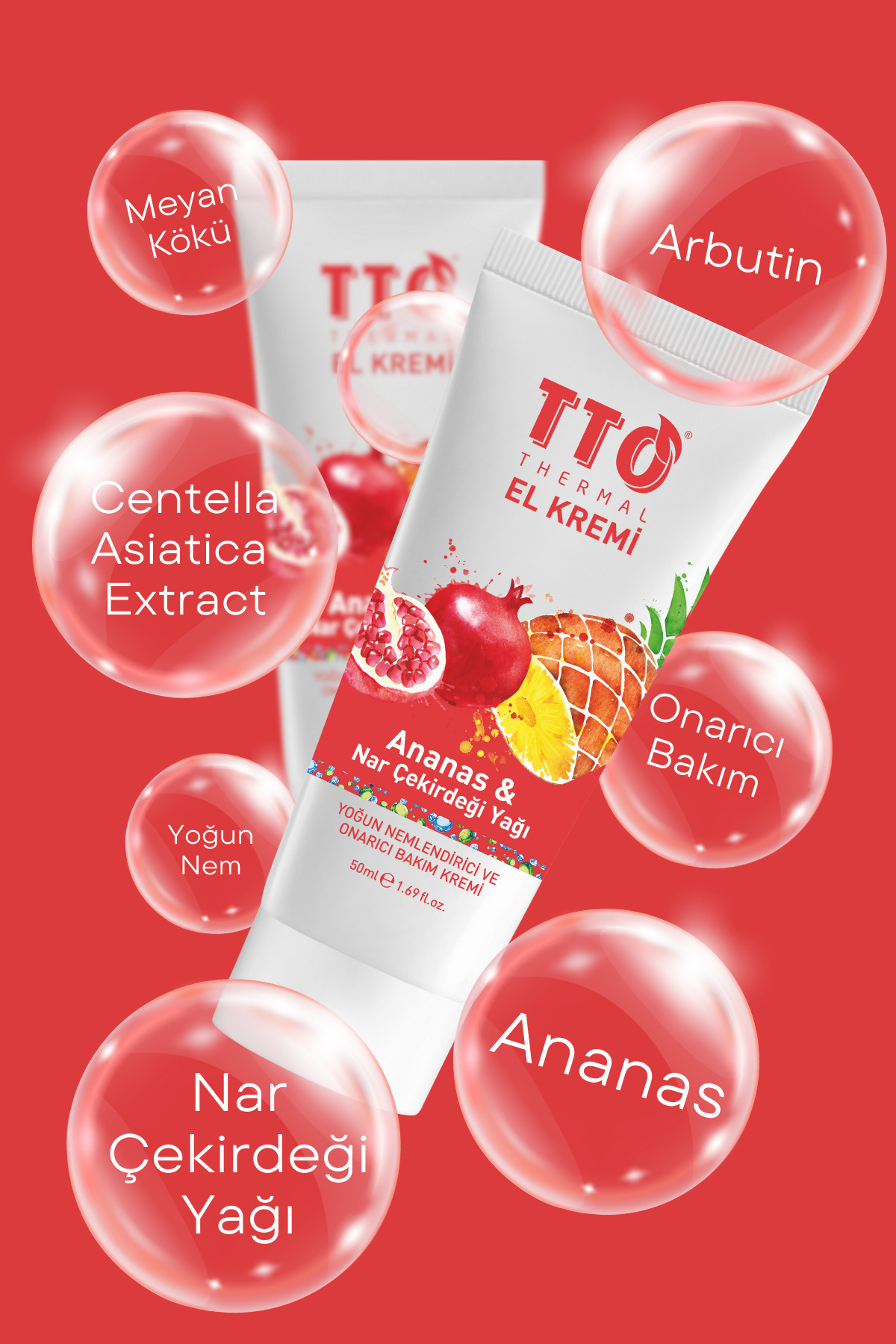 El Kremi Yoğun Nemlendirici 50 ml Ananas ve Nar Çekirdeği Yağlı Thermal Günlük Bakım — 8684576002174 — تصویر 3 از 6