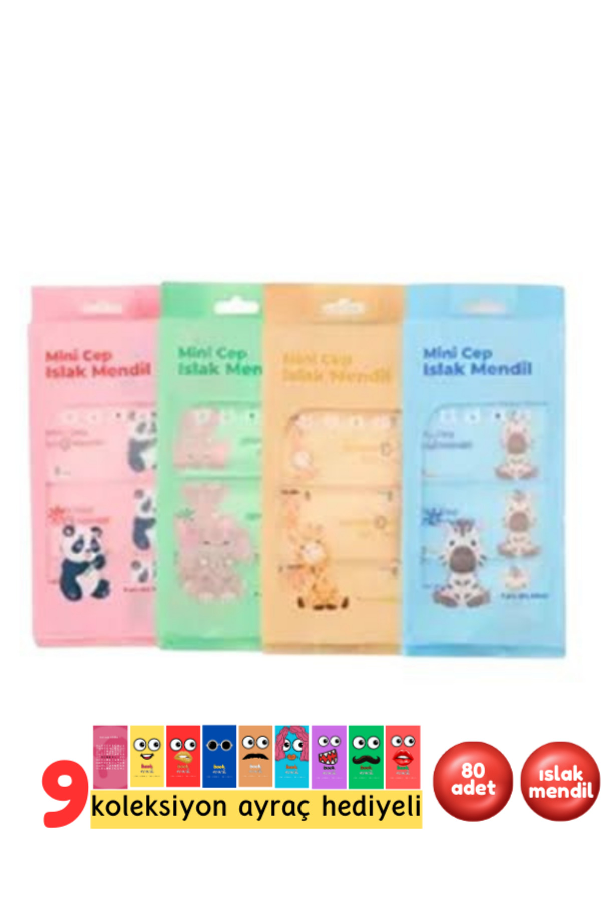 Pembe Pasaj Mini Cep Islak Mendil + Kuru Mendil + Sabun - Sihirli Sabun - Okul Hijyen Seti fotoğrafı 2 (önizleme)