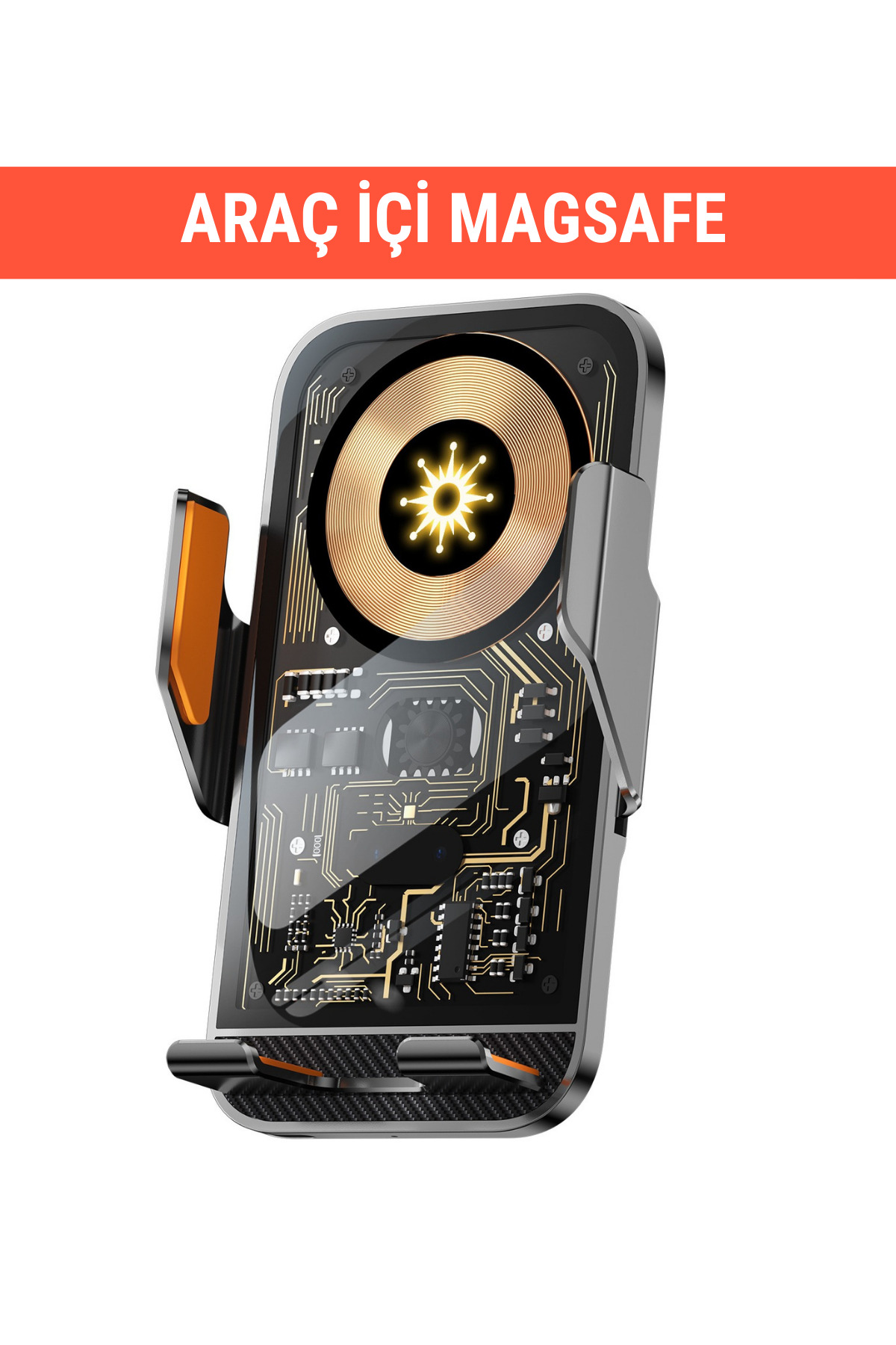 WUNİT Otomatik Açılır Kapanır 15 W Hızlı Şarj Magsafe Araç Telefon