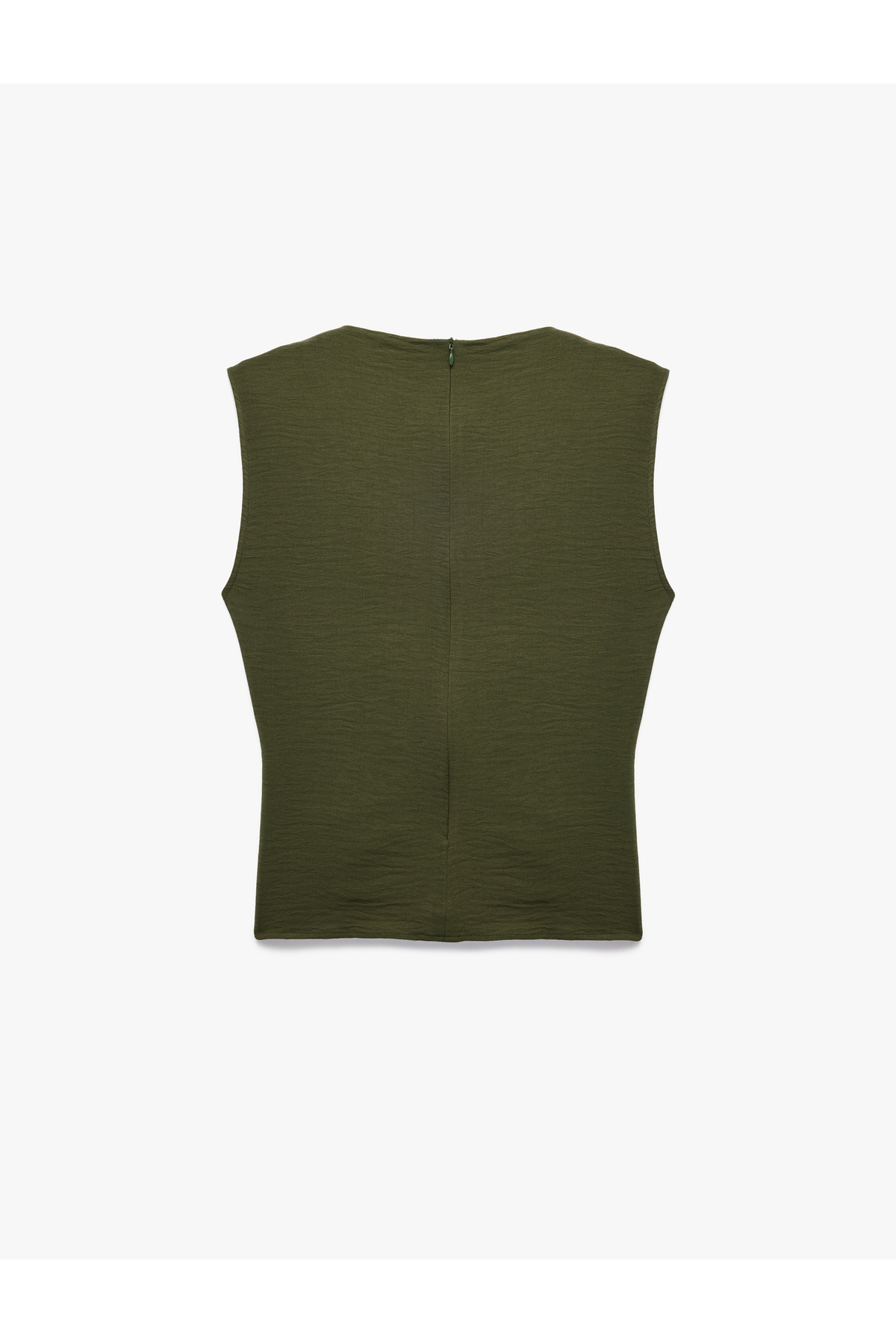 Koton  Aerobin Kumaş Kolsuz Degaje Yaka Kemer Detaylı Bluz - Görsel 2