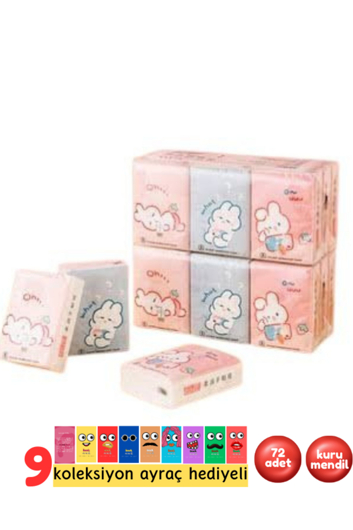 Pembe Pasaj Mini Cep Islak Mendil + Kuru Mendil + Sabun - Sihirli Sabun - Okul Hijyen Seti fotoğrafı 6 (önizleme)
