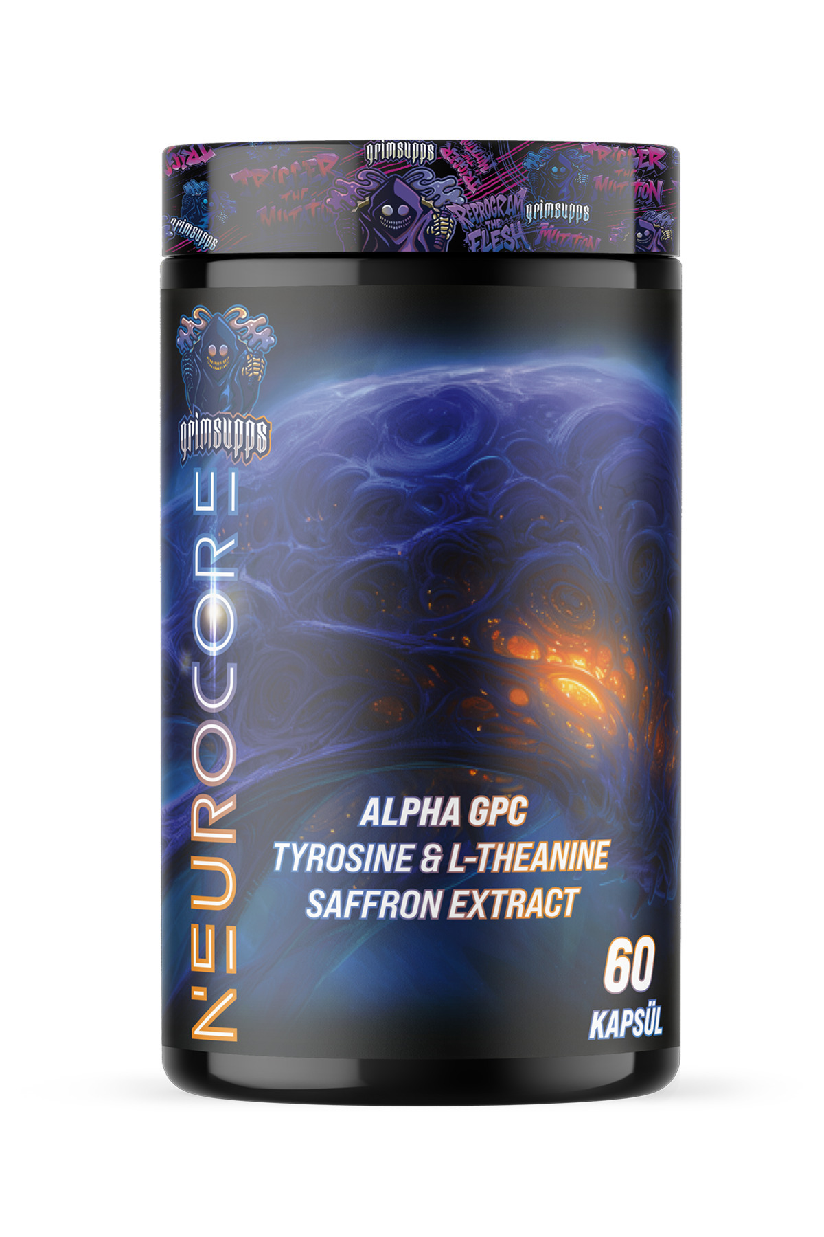 grimlabs NeuroCore Nootropic Memory Alpha Gpc & Tirozin & Saffron & Theanine & Tyrosine 60 Kapsül