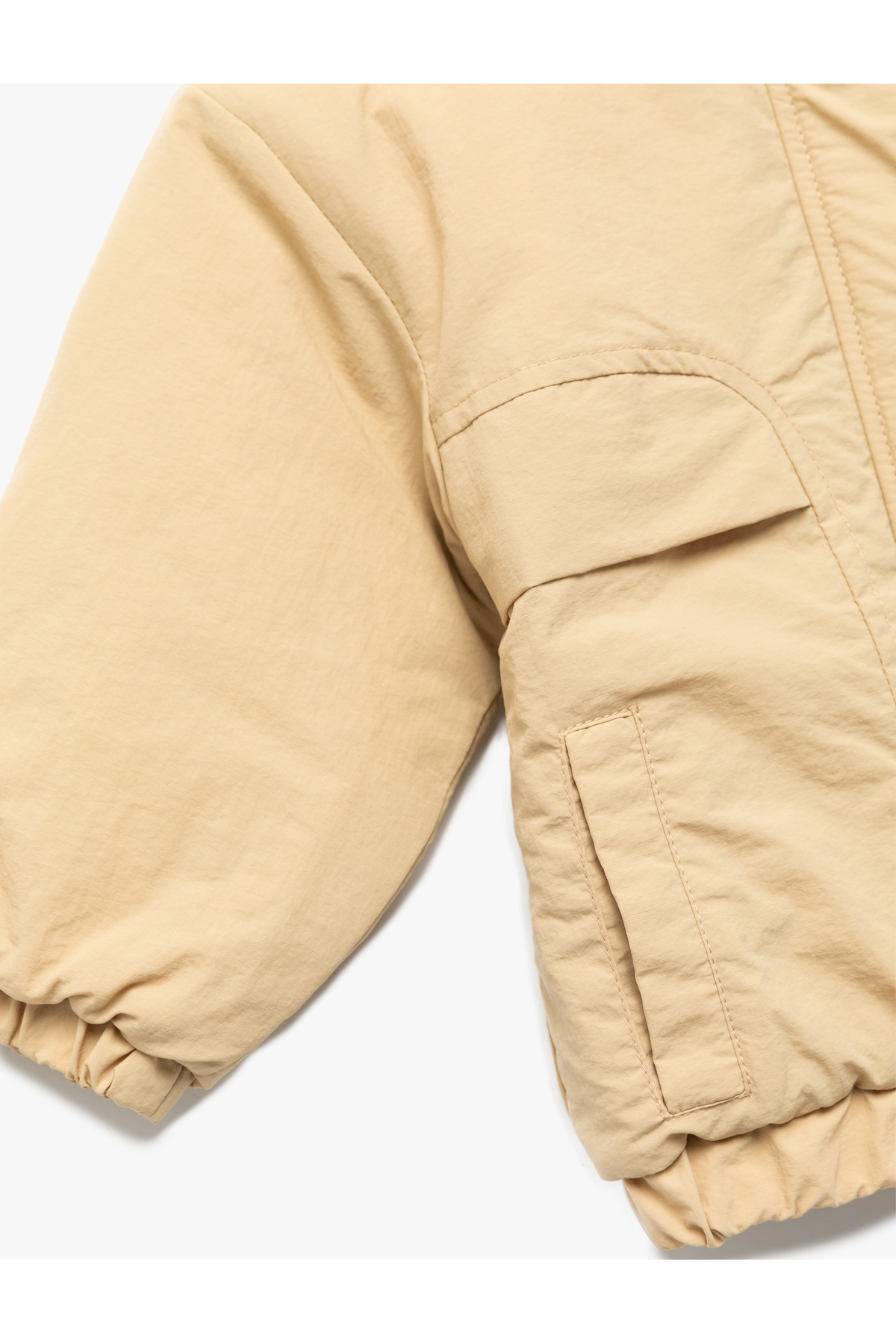 Koton Uzun Kollu Cep Detaylı Renk Bloklu Fermuarlı Gömlek Yaka Bomber Mont fotoğrafı 5 (önizleme)