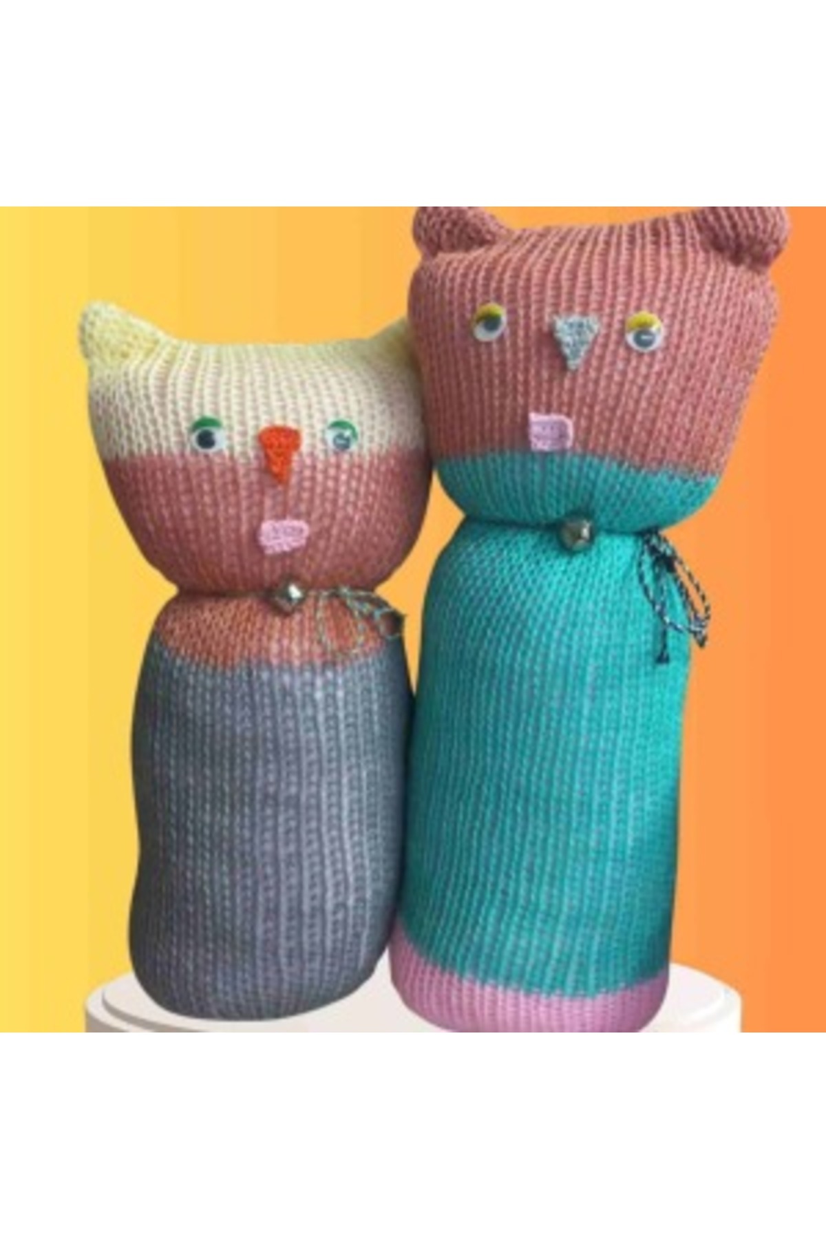 Skygo Tıkırık Örgü Yastık Uyku ve Oyun Arkadaşı Çikito&Gümüş - 35 cm-45 cm