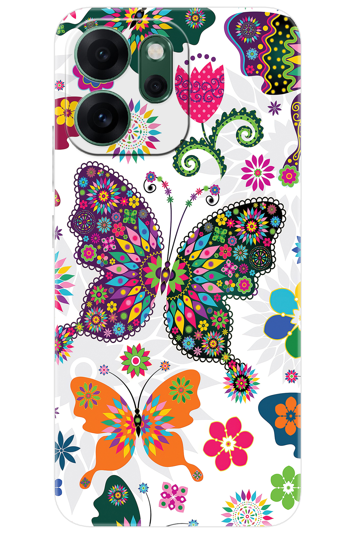 OPPO Reno 14f 5G (CPH2743) Compatible Case Pattern Printed Silicone Color Butterflies NGO:541 CP-fNJ08KI