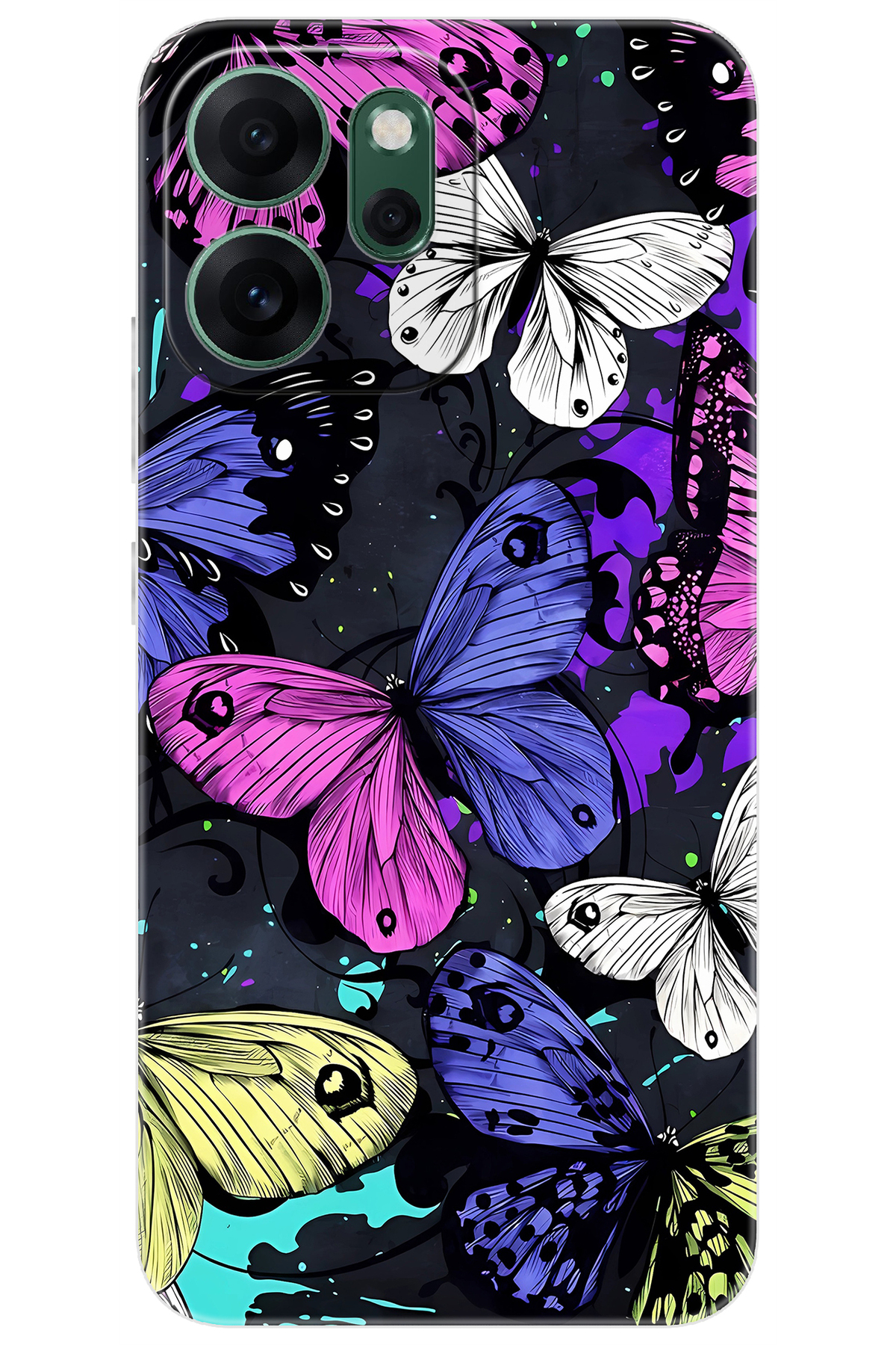 OPPO Reno 14f 5G (CPH2743) Compatible Case Pattern Printed Silicone Heart Making Butterfly NGO:651 CP-lE8a4op