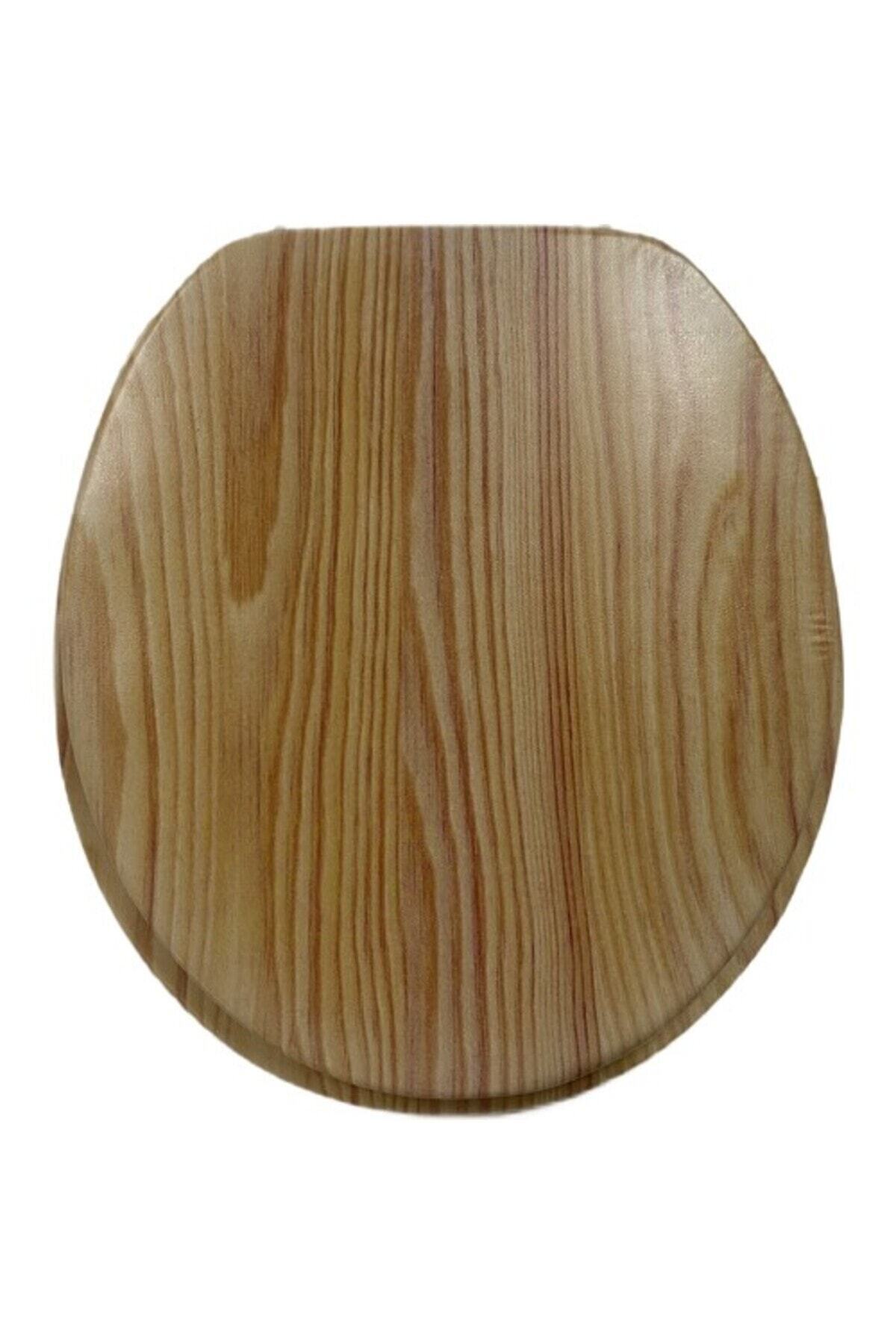 teknotrust Doğal ahşap desenli şık klozet kapağı, estetik ve dayanıklı tasarım