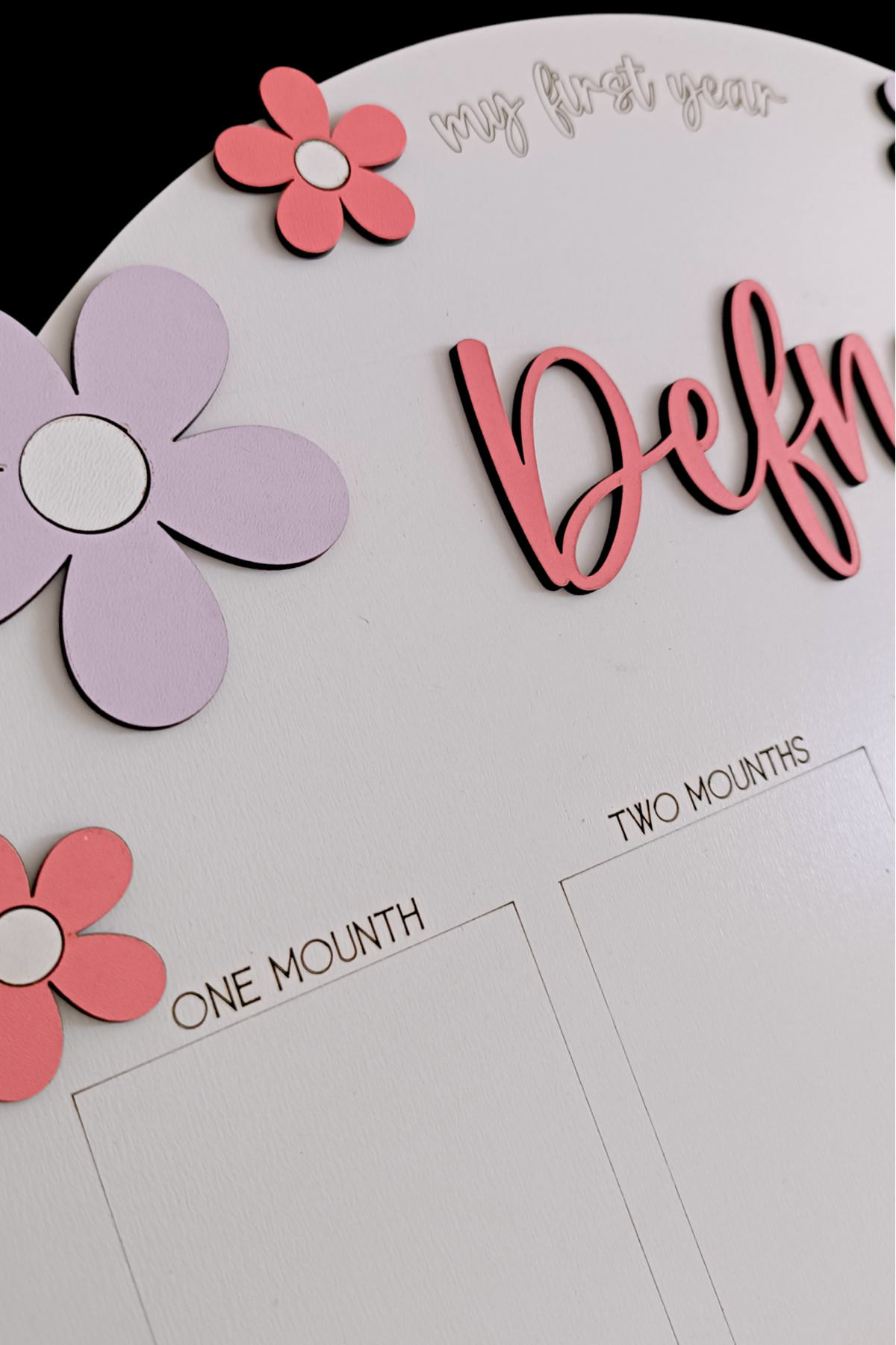 aze kids İsme Özel PAPATYA Temalı Ahşap İlk Yıl Anı Panosu 12 Aylık Bebek Hatırası Doğum Günü Süsü fotoğrafı 3 (önizleme)