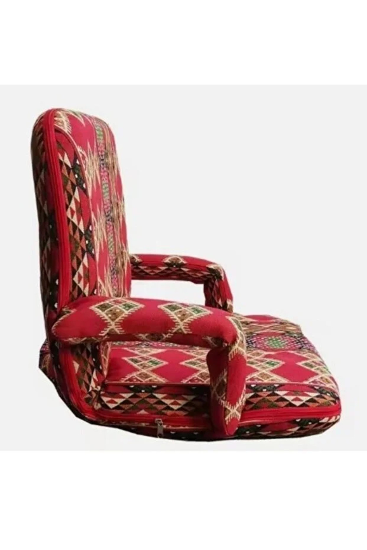 كرسي أرضي عربي تقليدي قابل للطي مع مسند للذراعين ومسند ظهر قابل للتعديل بالكامل